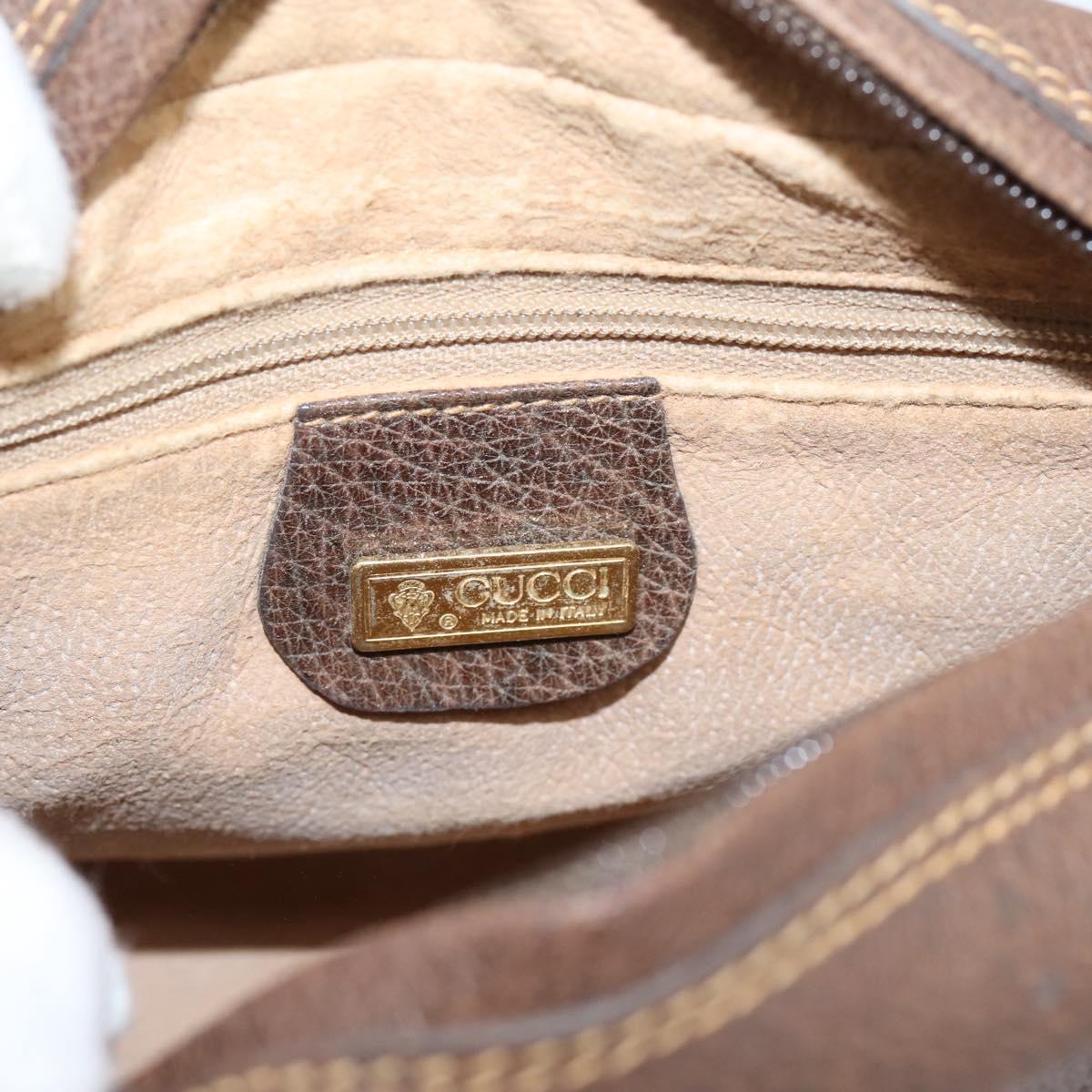 GUCCI GG Supreme Shoulder Bag PVC Beige Gold Auth ep16279