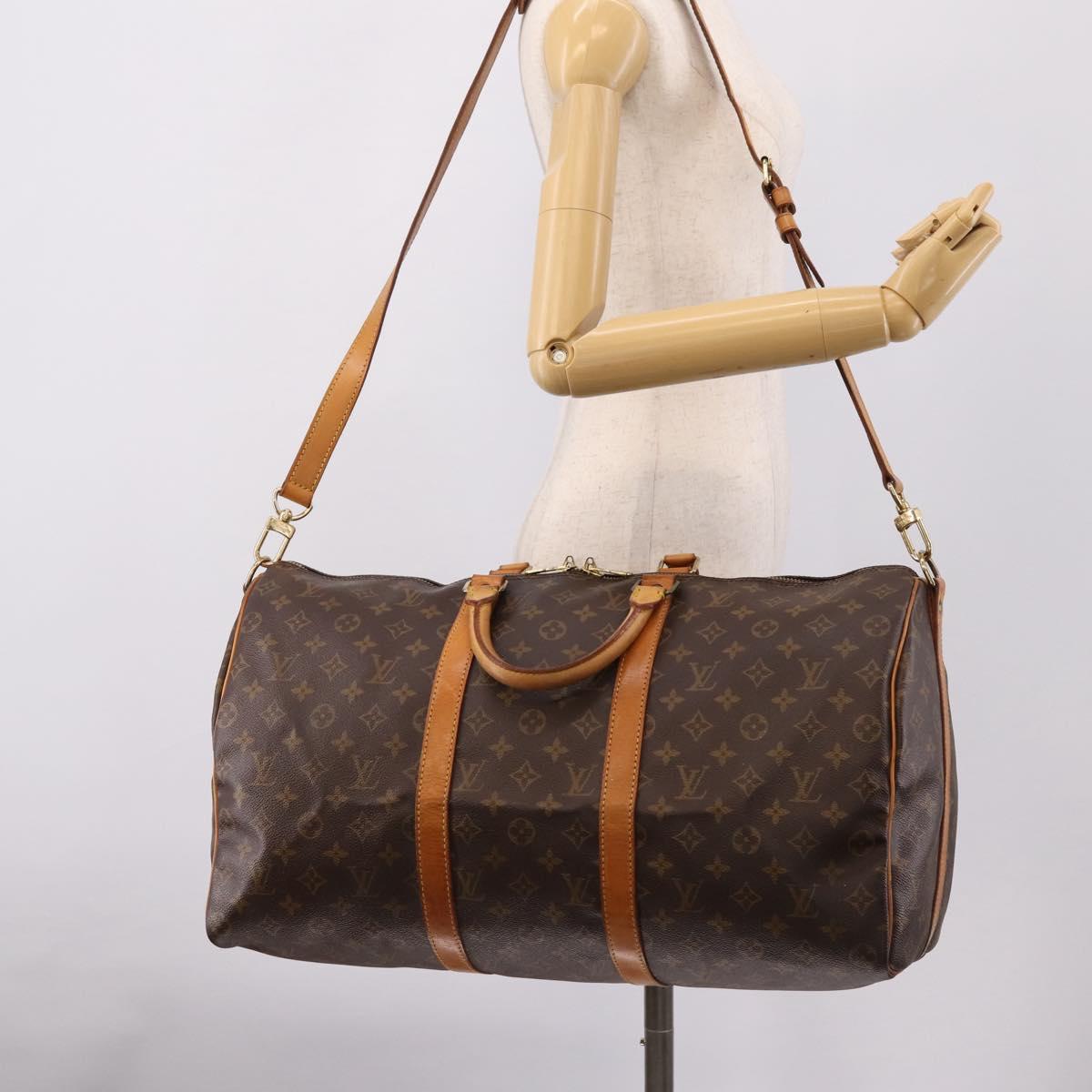 LOUIS VUITTON Monogram Keepall Bandouliere 50 Boston Bag M41416 LV Auth ep16282A