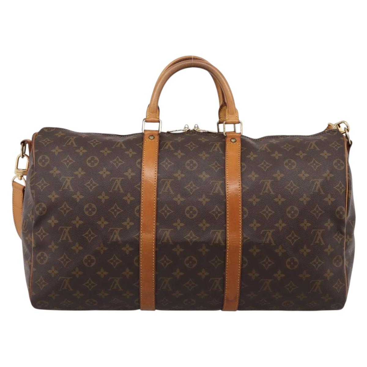 LOUIS VUITTON Monogram Keepall Bandouliere 50 Boston Bag M41416 LV Auth ep16282A