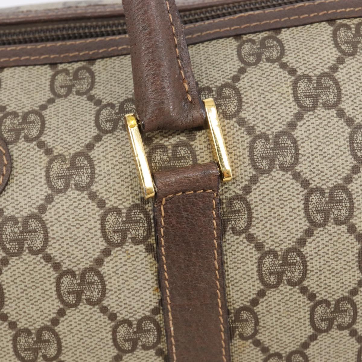 GUCCI GG Supreme Boston Bag PVC Beige Gold 002 39 6842 Auth ep16285A