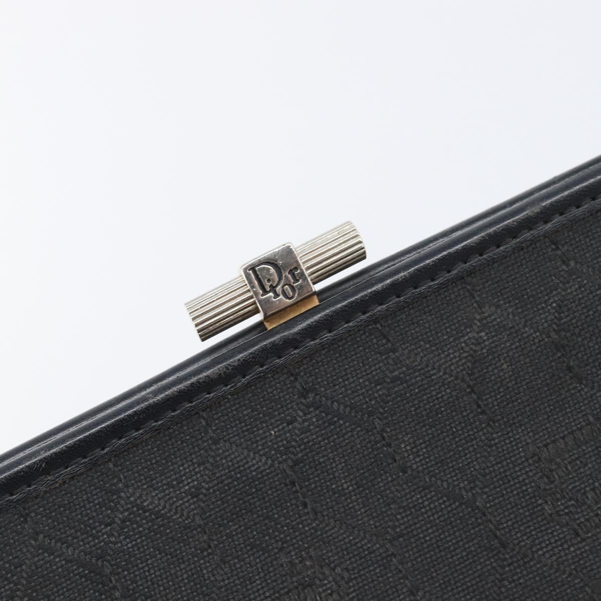Christian Dior Trotter Clutch Bag Black Silver Auth ep16290