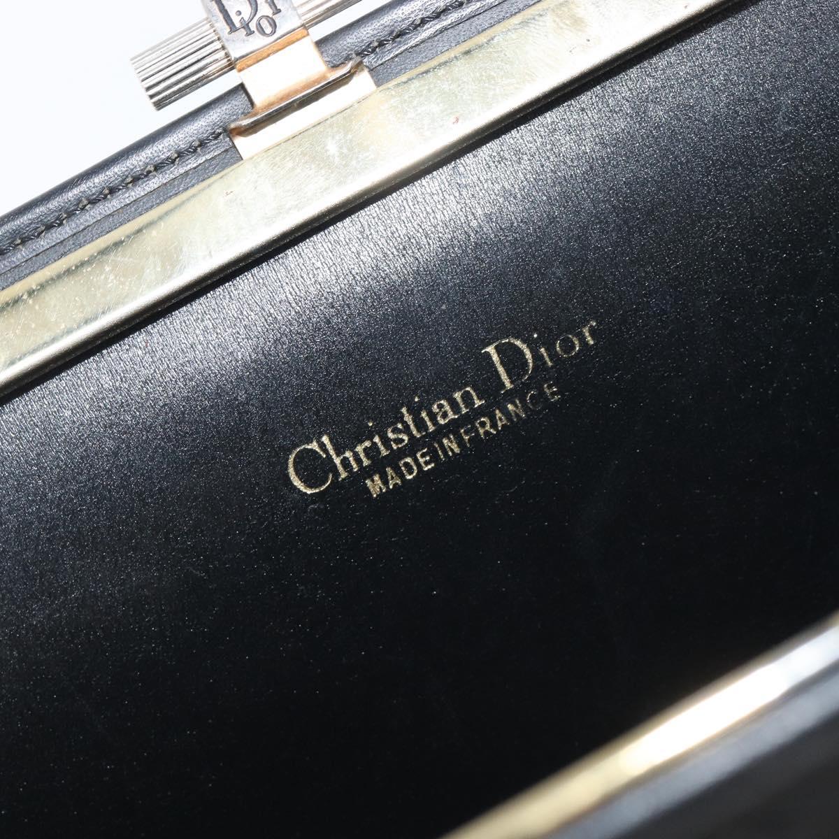 Christian Dior Trotter Clutch Bag Black Silver Auth ep16290