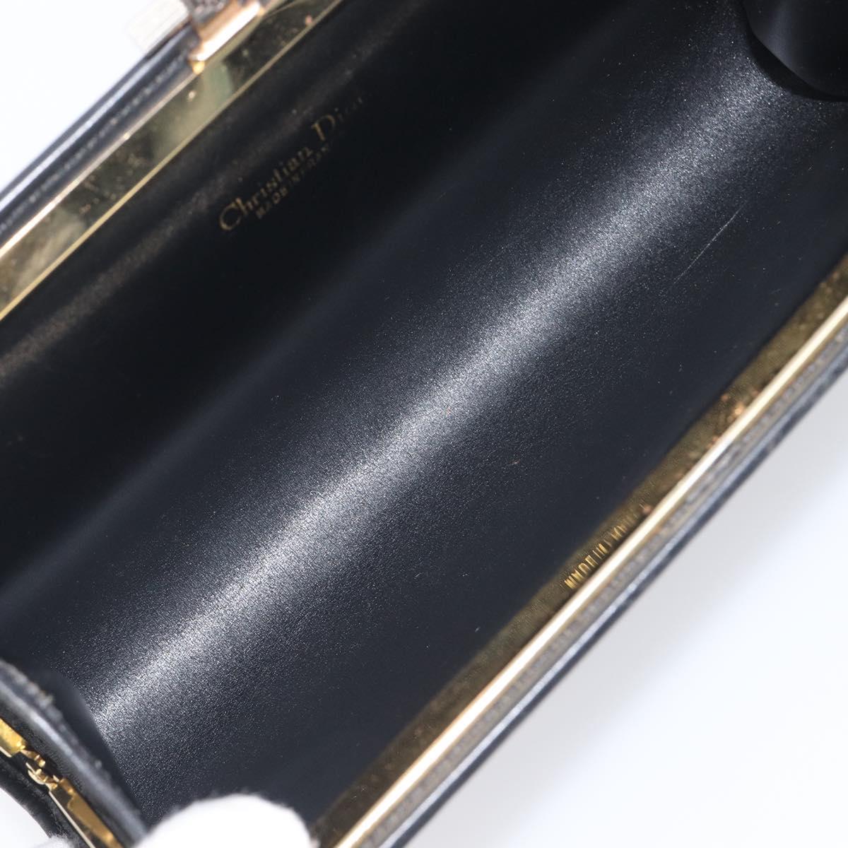 Christian Dior Trotter Clutch Bag Black Silver Auth ep16290