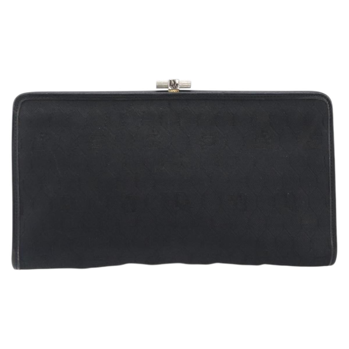 Christian Dior Trotter Clutch Bag Black Silver Auth ep16290