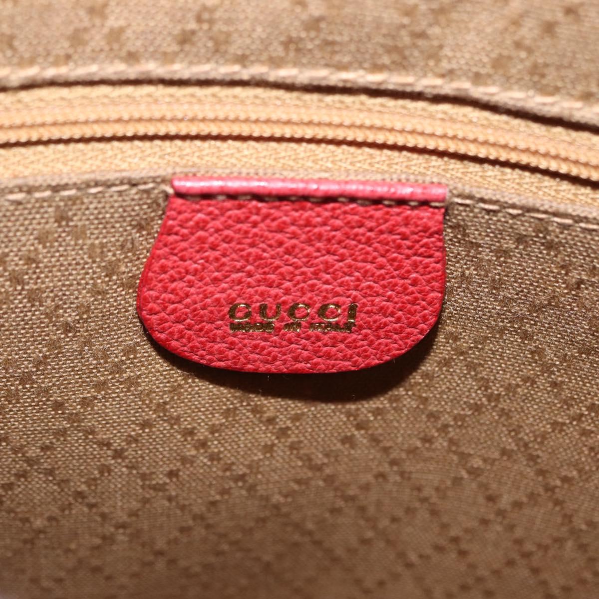 GUCCI Horsebit Shoulder Bag Suede Red Gold 003 2113 0034 Auth ep16294A