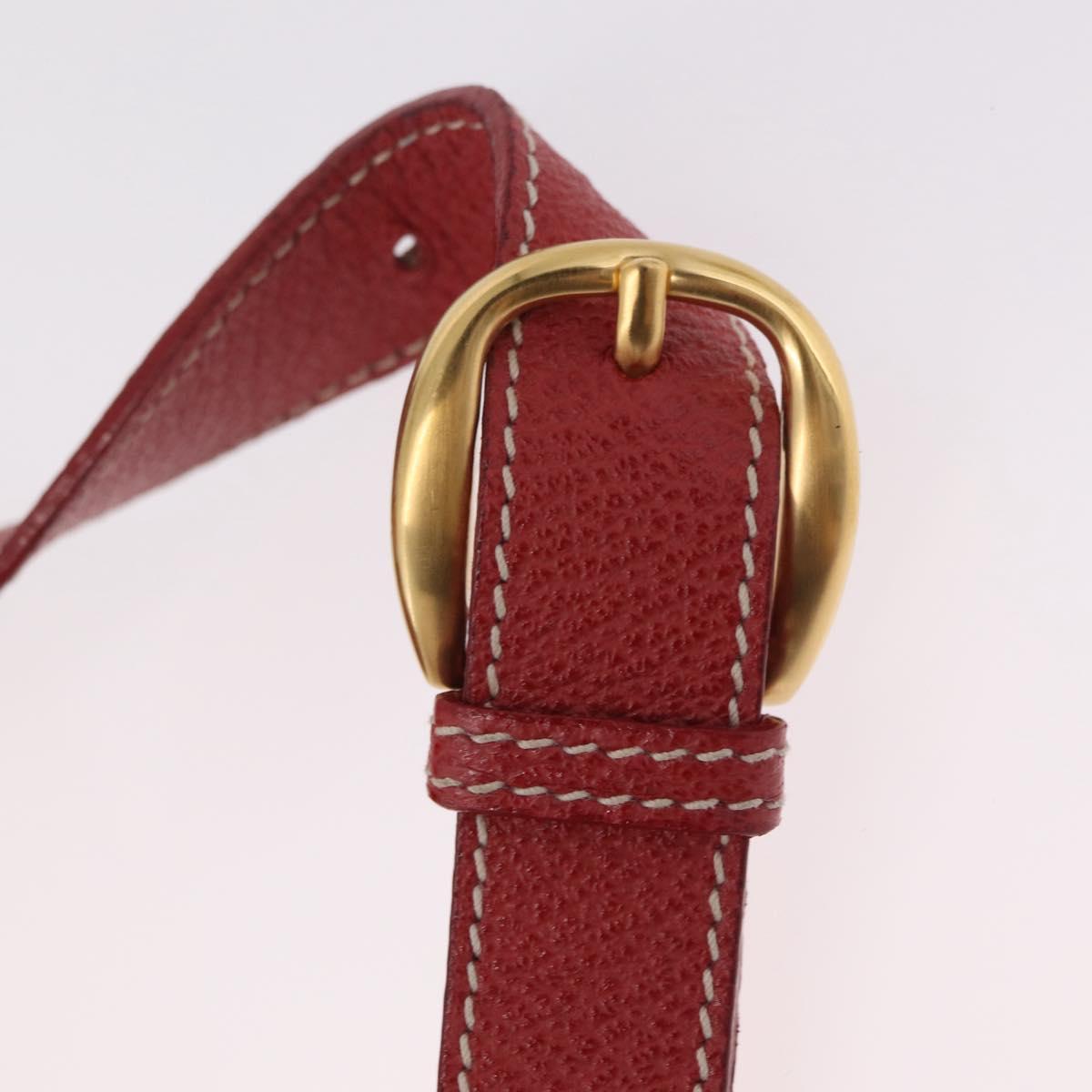 GUCCI Horsebit Shoulder Bag Suede Red Gold 003 2113 0034 Auth ep16294A