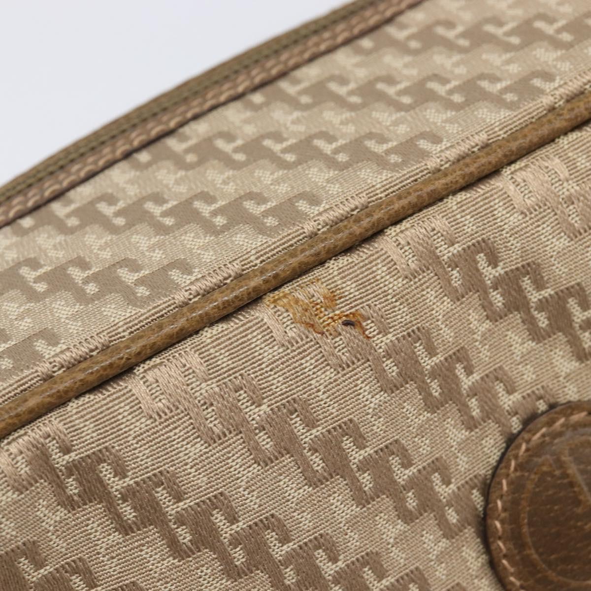 GUCCI Pouch Canvas Beige Gold Auth ep16295