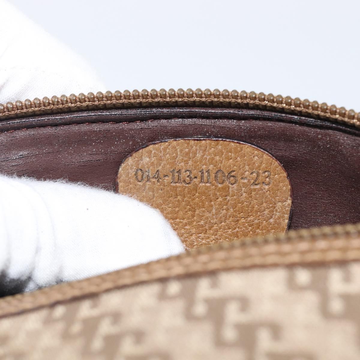 GUCCI Pouch Canvas Beige Gold Auth ep16295