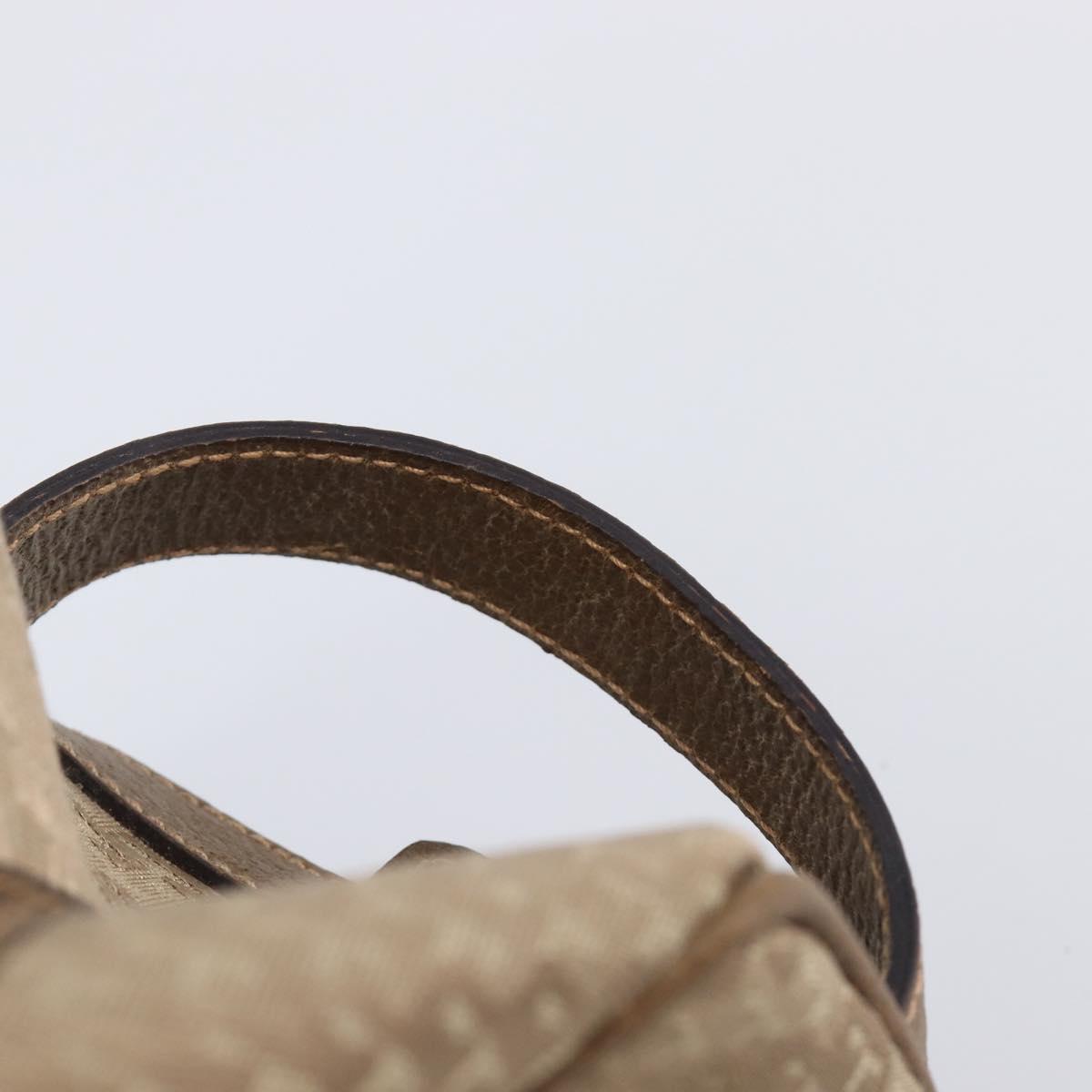 GUCCI Pouch Canvas Beige Gold Auth ep16295