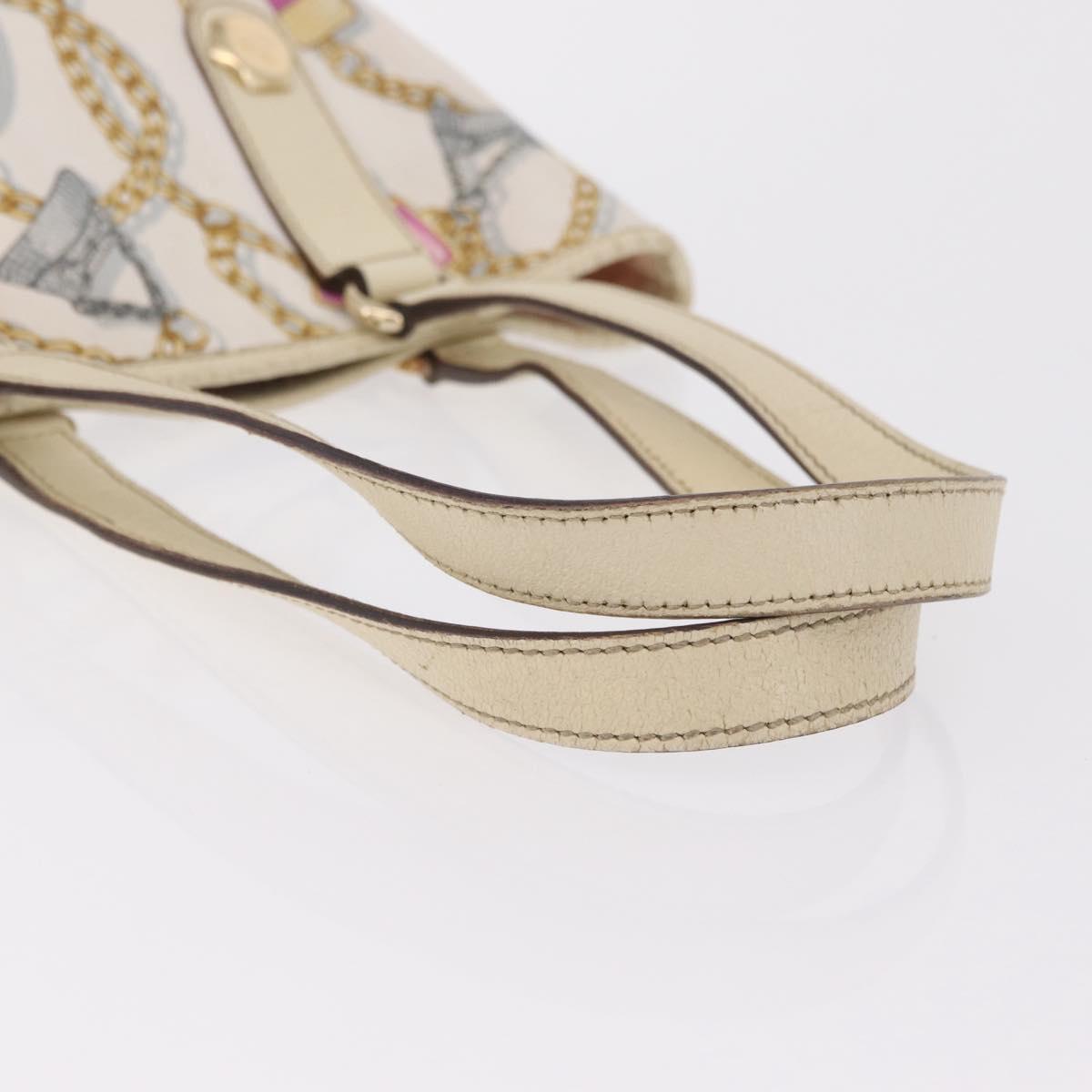 GUCCI Tote Bag Satin White Gold 153361 Auth ep16297