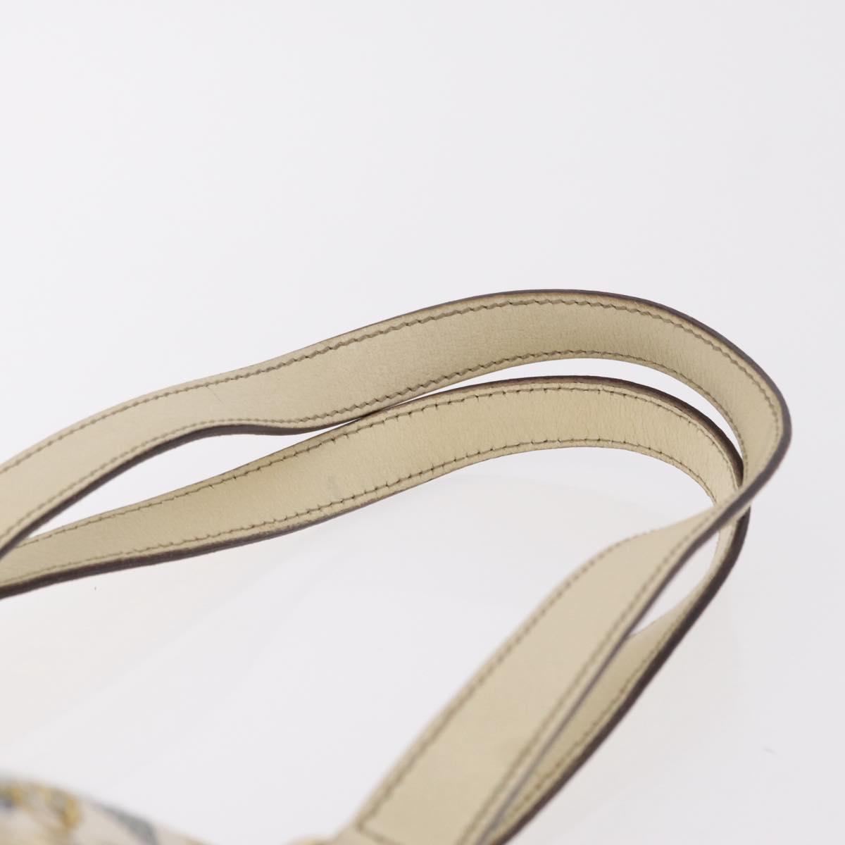 GUCCI Tote Bag Satin White Gold 153361 Auth ep16297