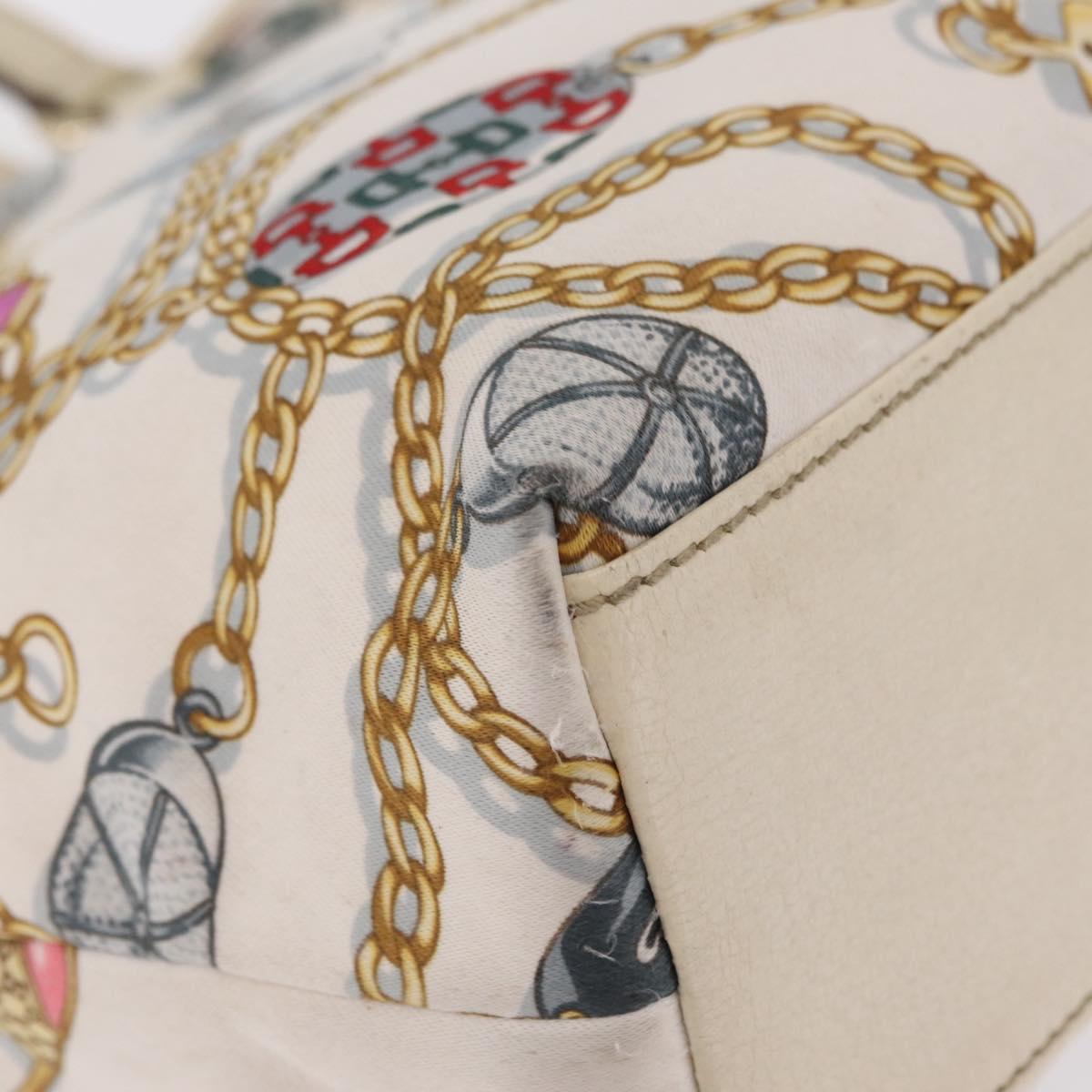 GUCCI Tote Bag Satin White Gold 153361 Auth ep16297