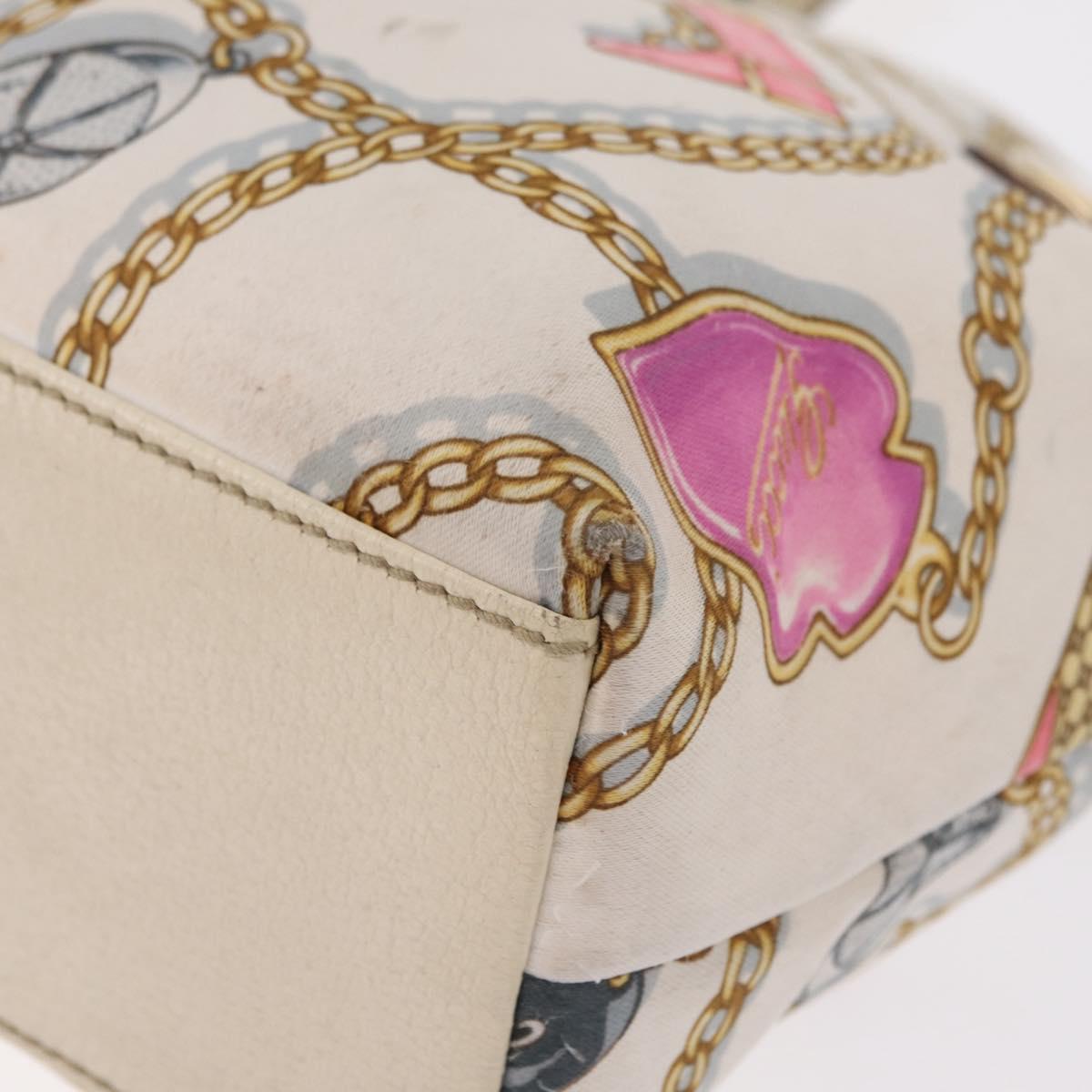 GUCCI Tote Bag Satin White Gold 153361 Auth ep16297