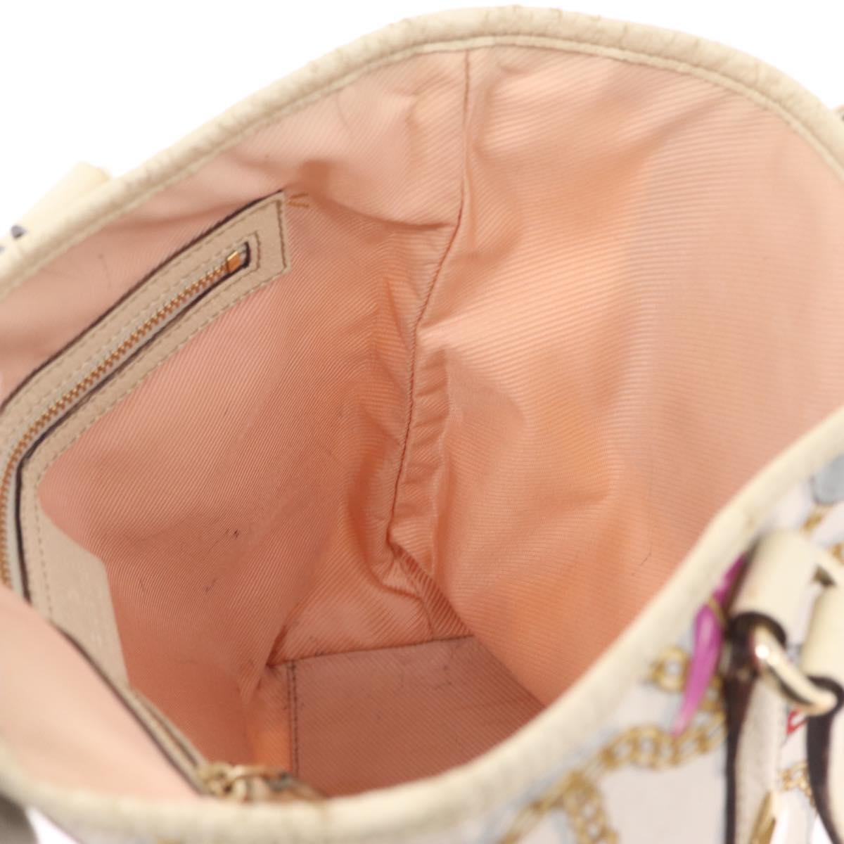 GUCCI Tote Bag Satin White Gold 153361 Auth ep16297