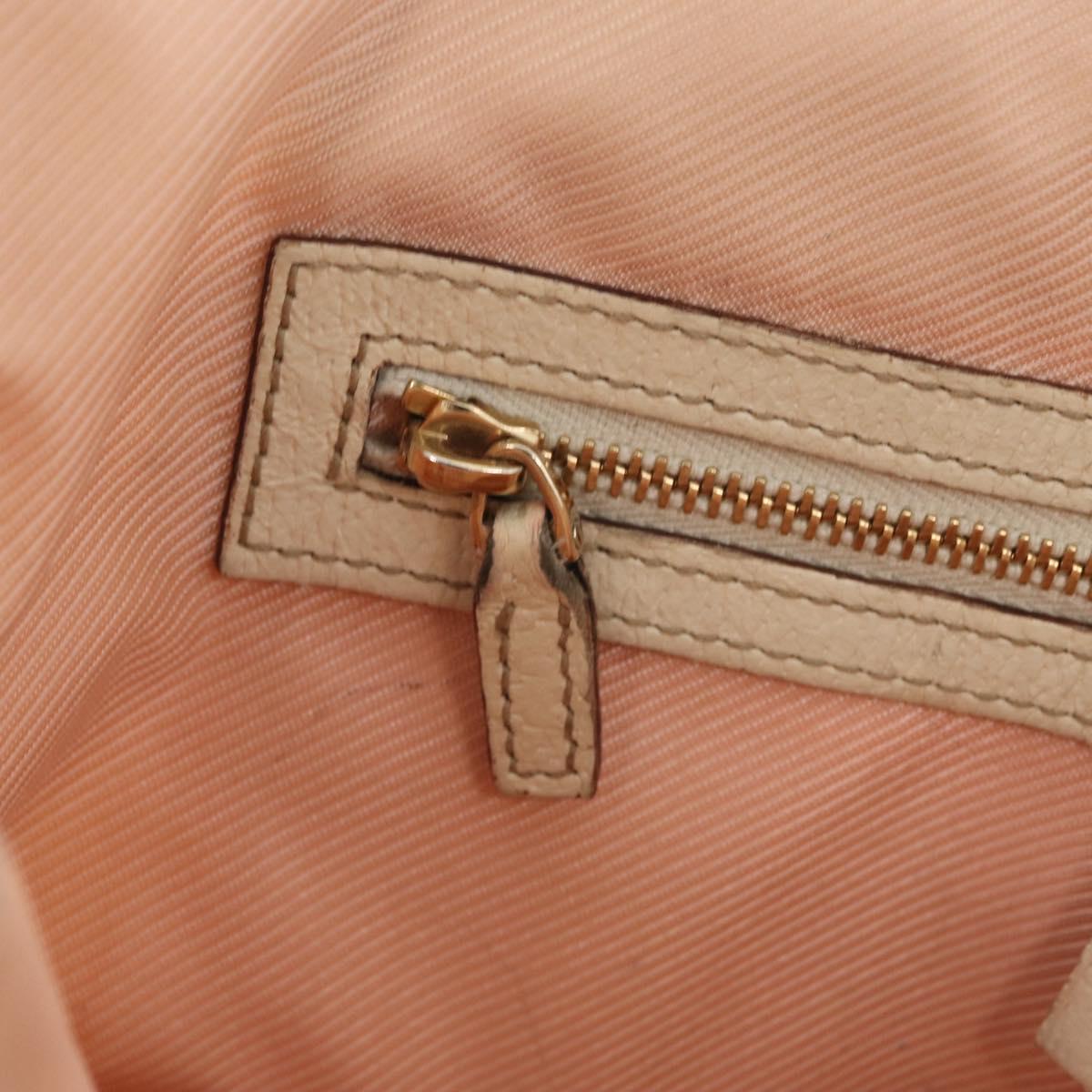 GUCCI Tote Bag Satin White Gold 153361 Auth ep16297