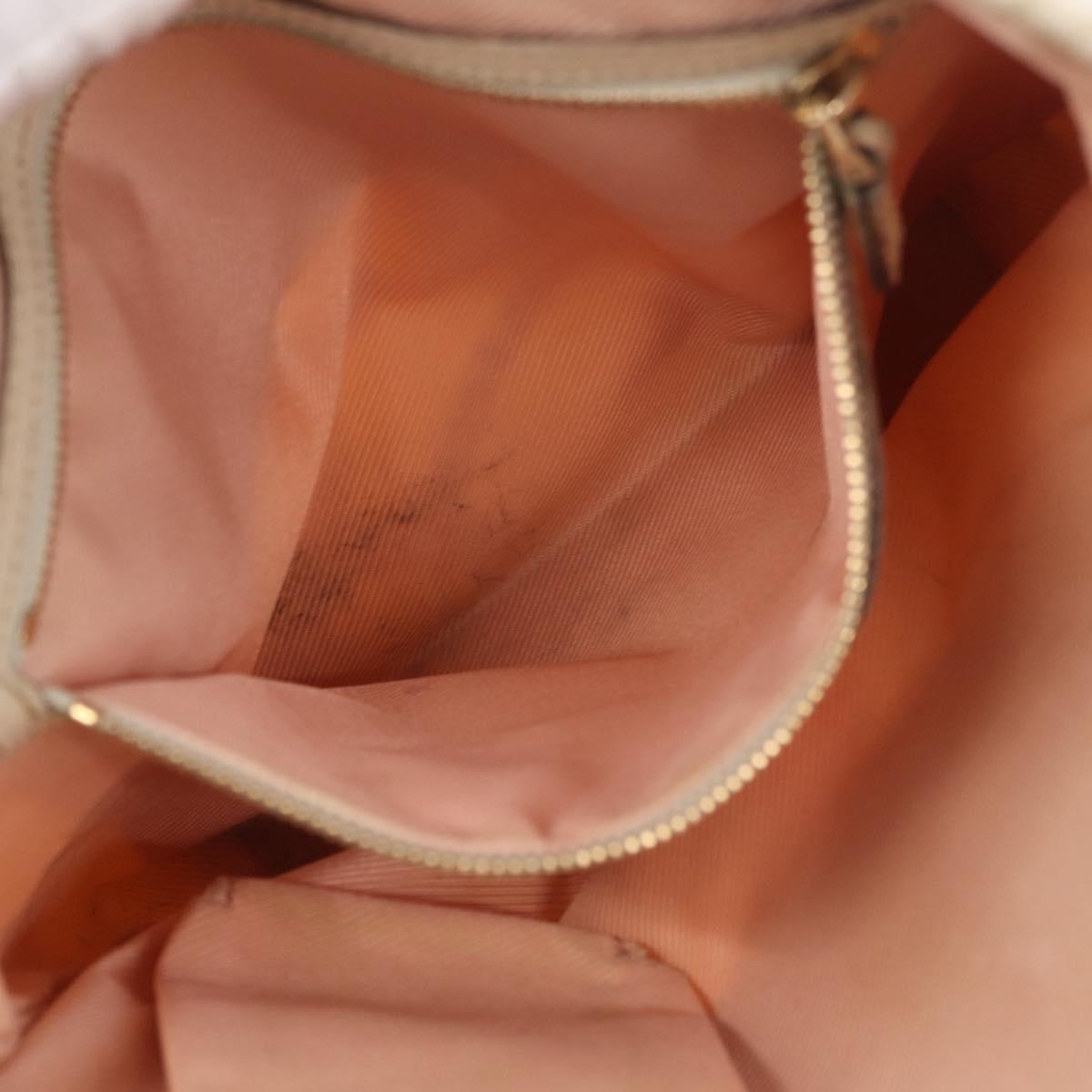 GUCCI Tote Bag Satin White Gold 153361 Auth ep16297