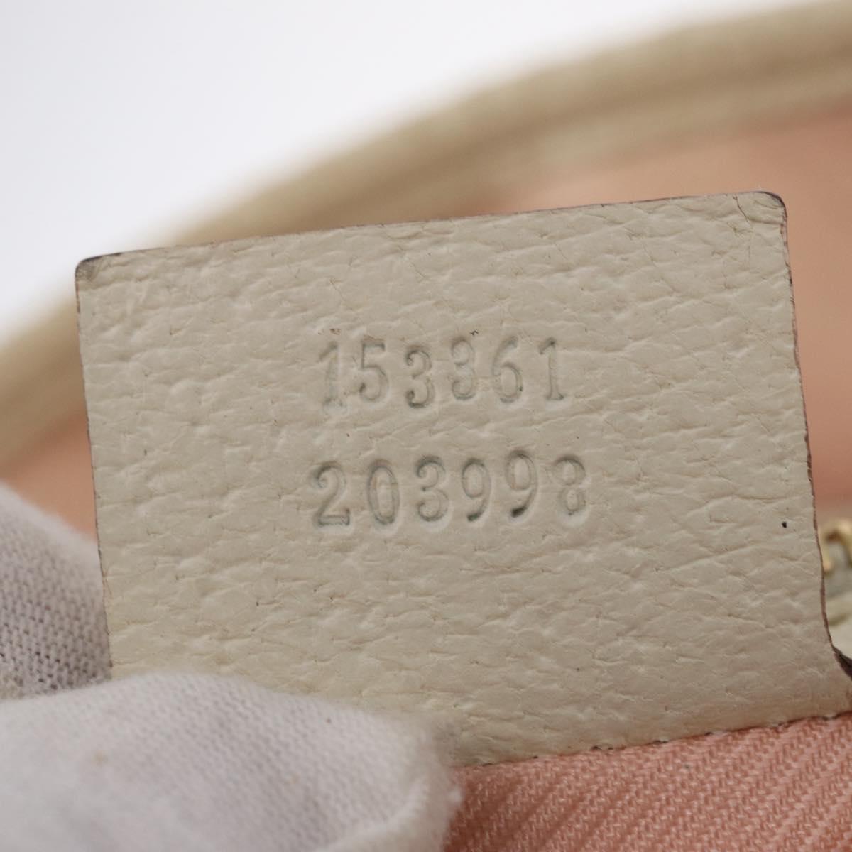 GUCCI Tote Bag Satin White Gold 153361 Auth ep16297