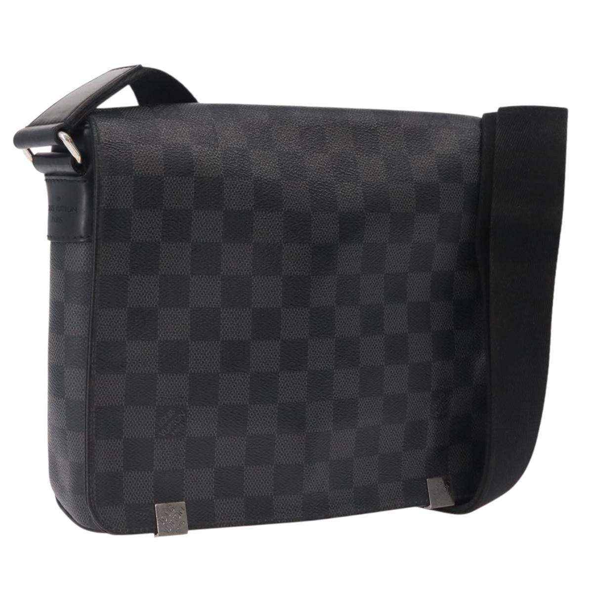 LOUIS VUITTON Damier Graphite District PM Shoulder Bag N41260 LV Auth ep16302