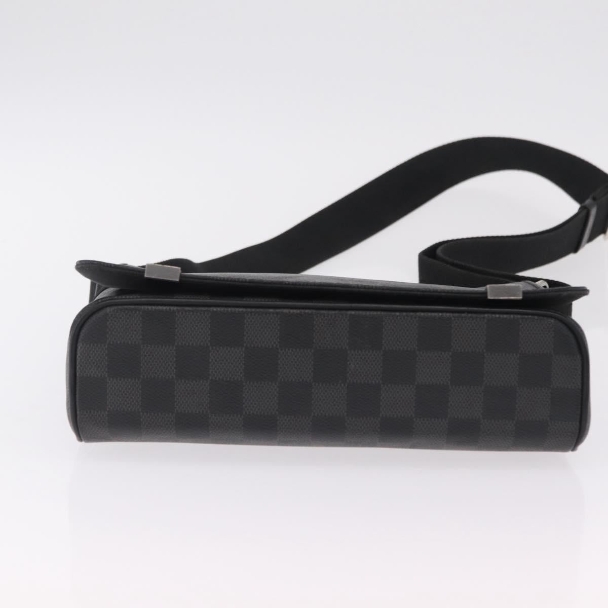 LOUIS VUITTON Damier Graphite District PM Shoulder Bag N41260 LV Auth ep16302
