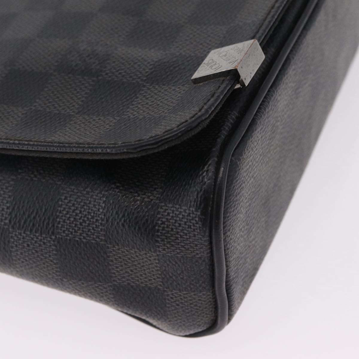 LOUIS VUITTON Damier Graphite District PM Shoulder Bag N41260 LV Auth ep16302