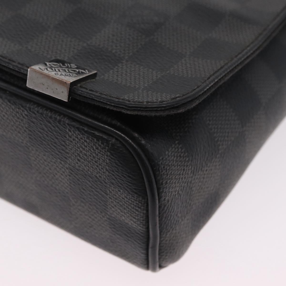 LOUIS VUITTON Damier Graphite District PM Shoulder Bag N41260 LV Auth ep16302