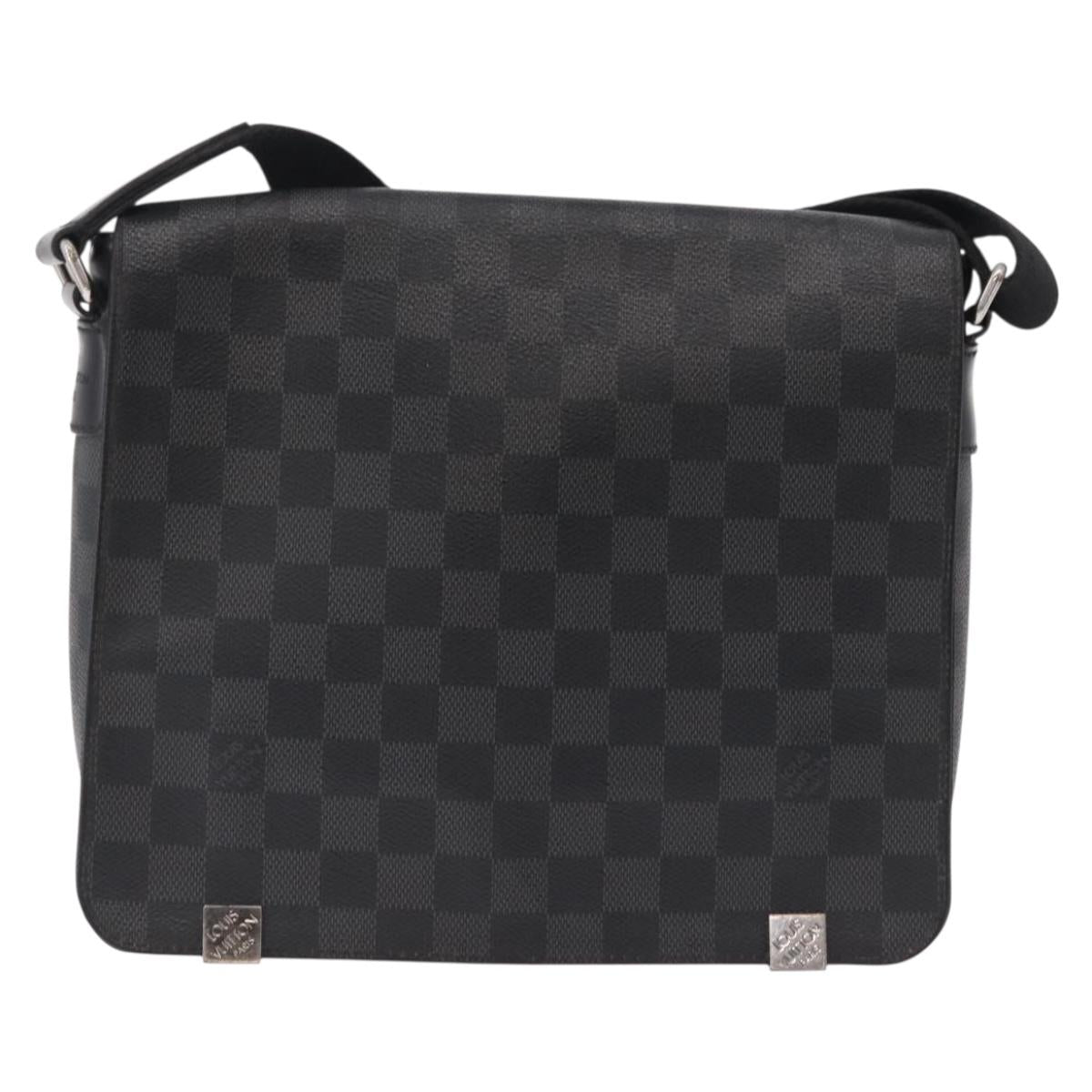 LOUIS VUITTON Damier Graphite District PM Shoulder Bag N41260 LV Auth ep16302
