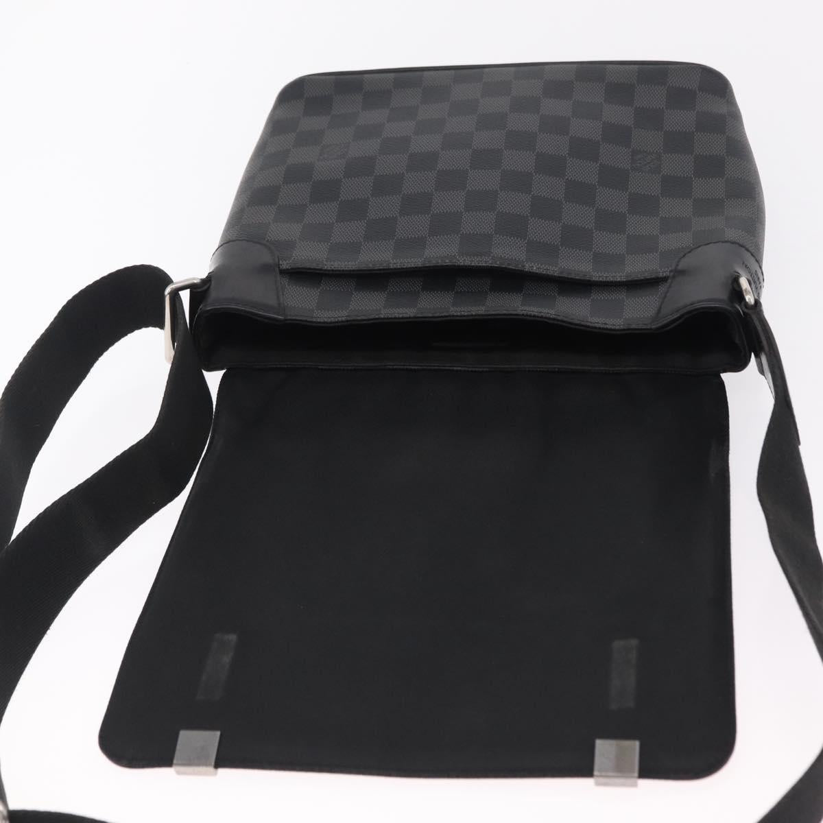 LOUIS VUITTON Damier Graphite District PM Shoulder Bag N41260 LV Auth ep16302