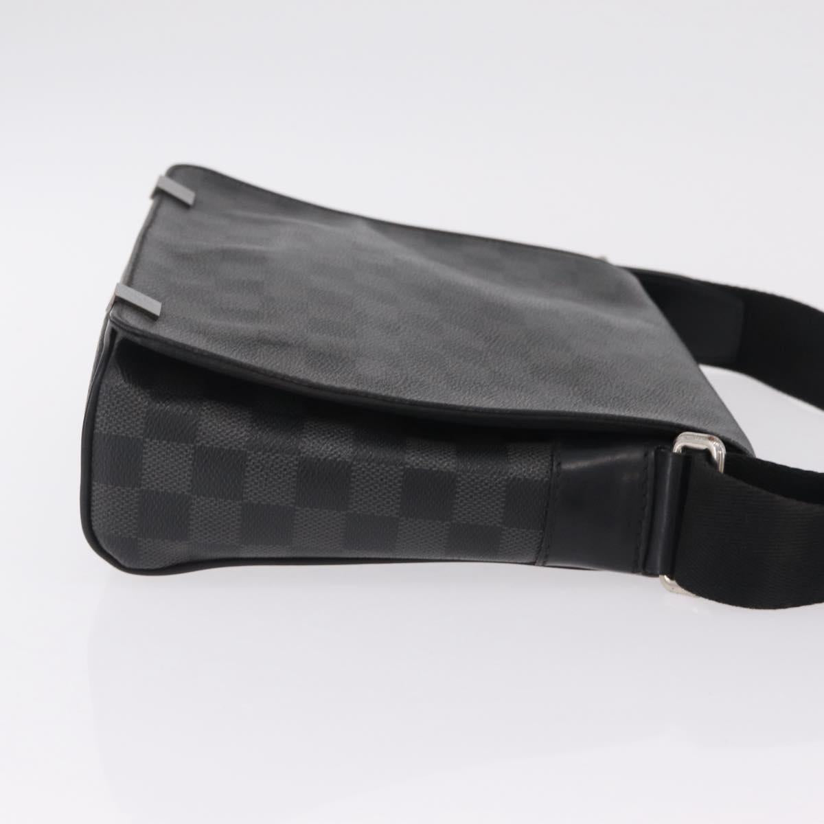 LOUIS VUITTON Damier Graphite District PM Shoulder Bag N41260 LV Auth ep16302