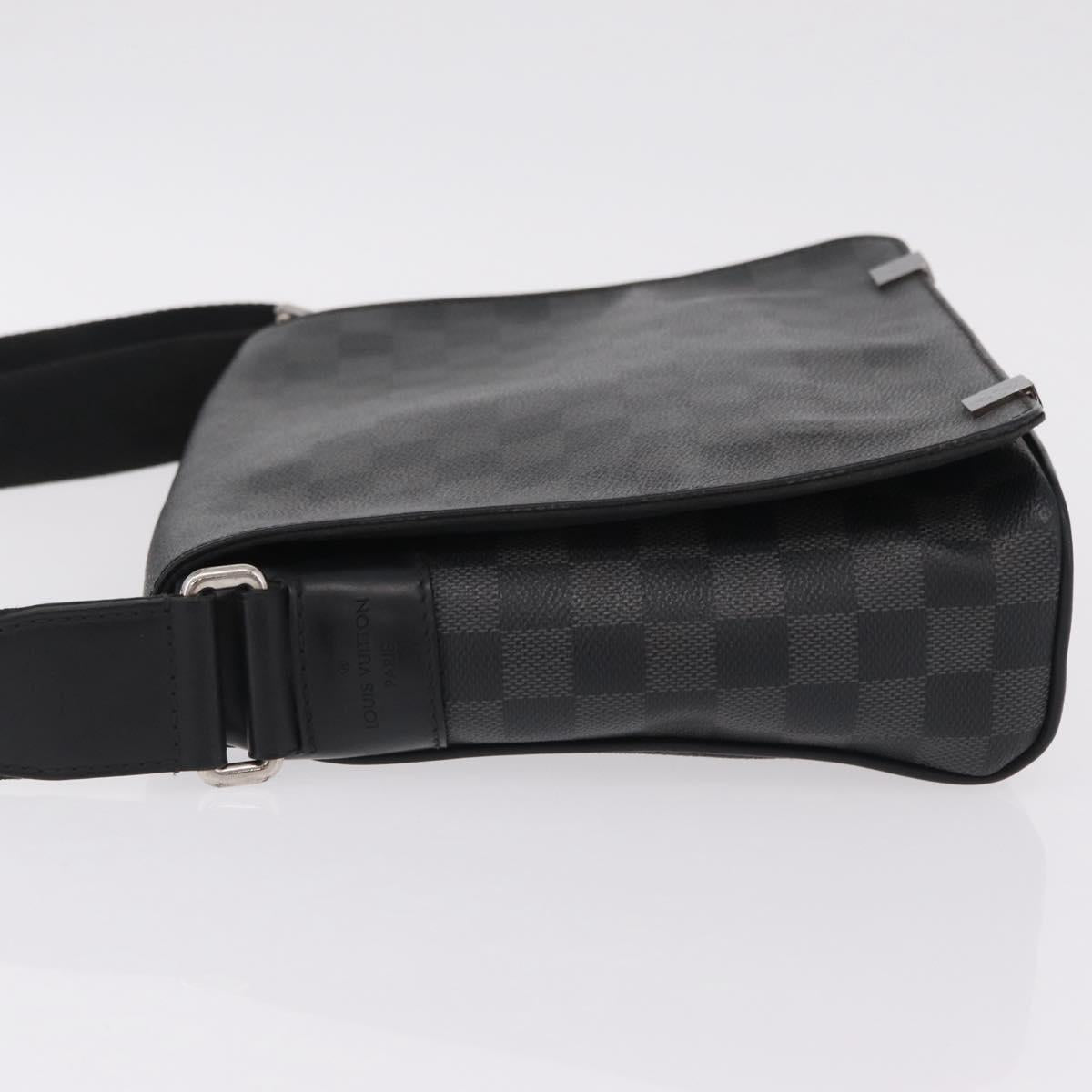 LOUIS VUITTON Damier Graphite District PM Shoulder Bag N41260 LV Auth ep16302