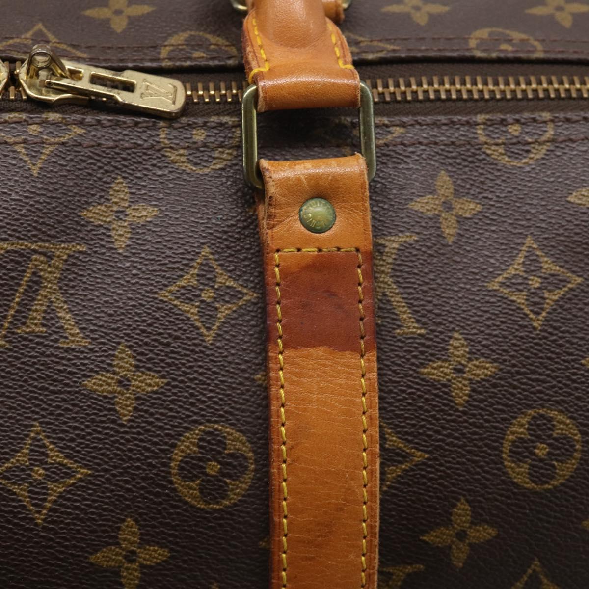 LOUIS VUITTON Monogram Keepall Bandouliere 55 Boston Bag M41414 LV Auth ep16307A
