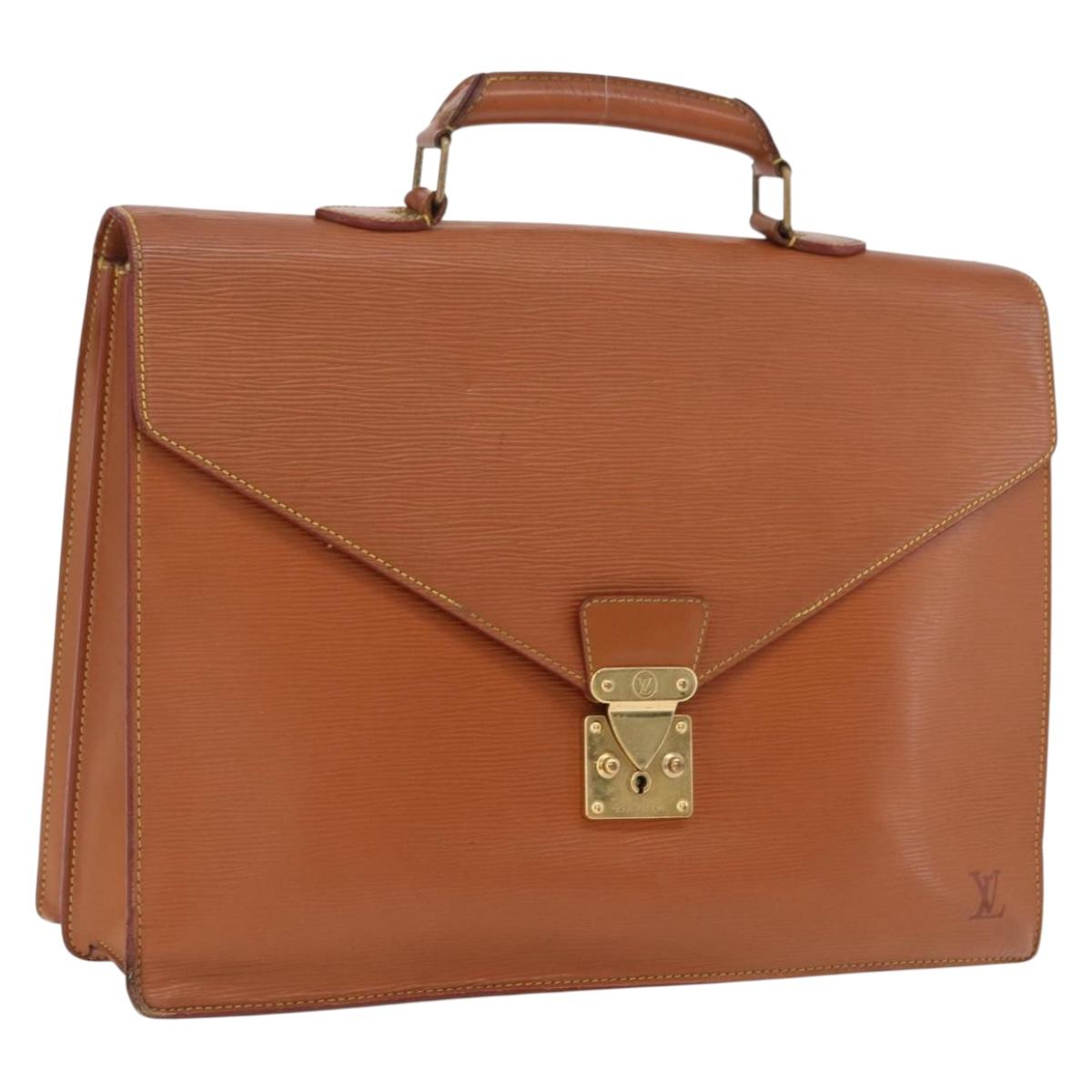 LOUIS VUITTON Epi Serviette Conseiller Briefcase Brown M54423 LV Auth ep16321