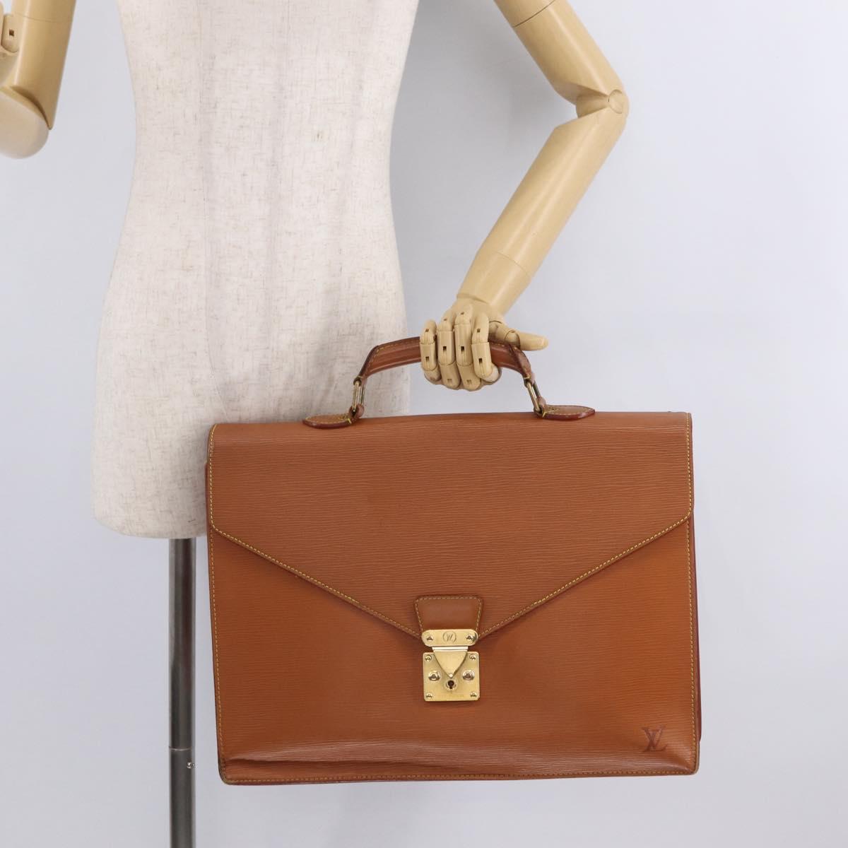 LOUIS VUITTON Epi Serviette Conseiller Briefcase Brown M54423 LV Auth ep16321