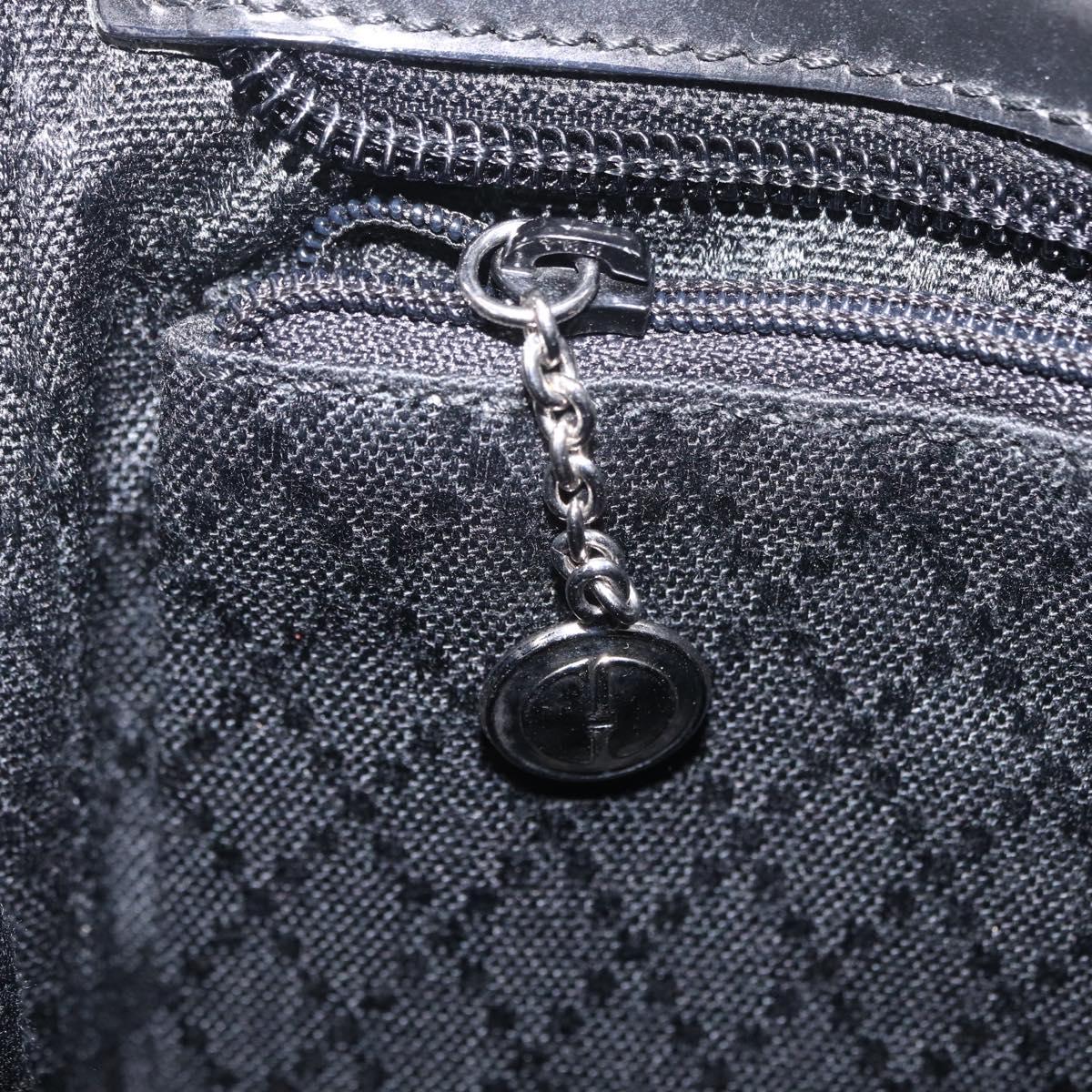 GUCCI Bamboo Hand Bag Nylon Black Silver Auth ep16327