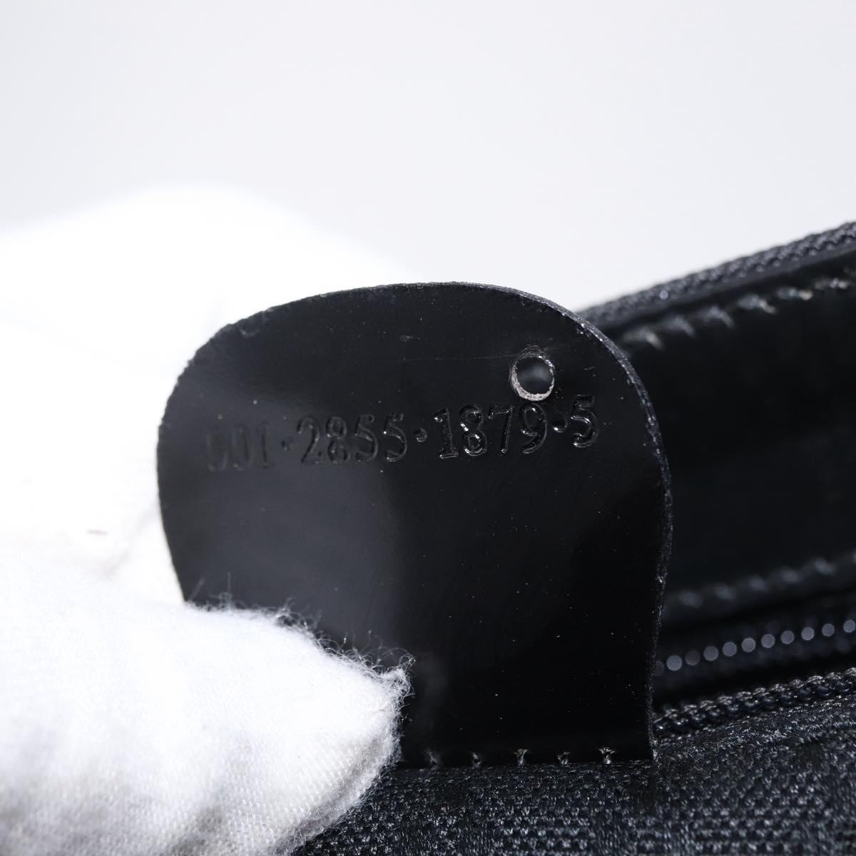 GUCCI Bamboo Hand Bag Nylon Black Silver Auth ep16327