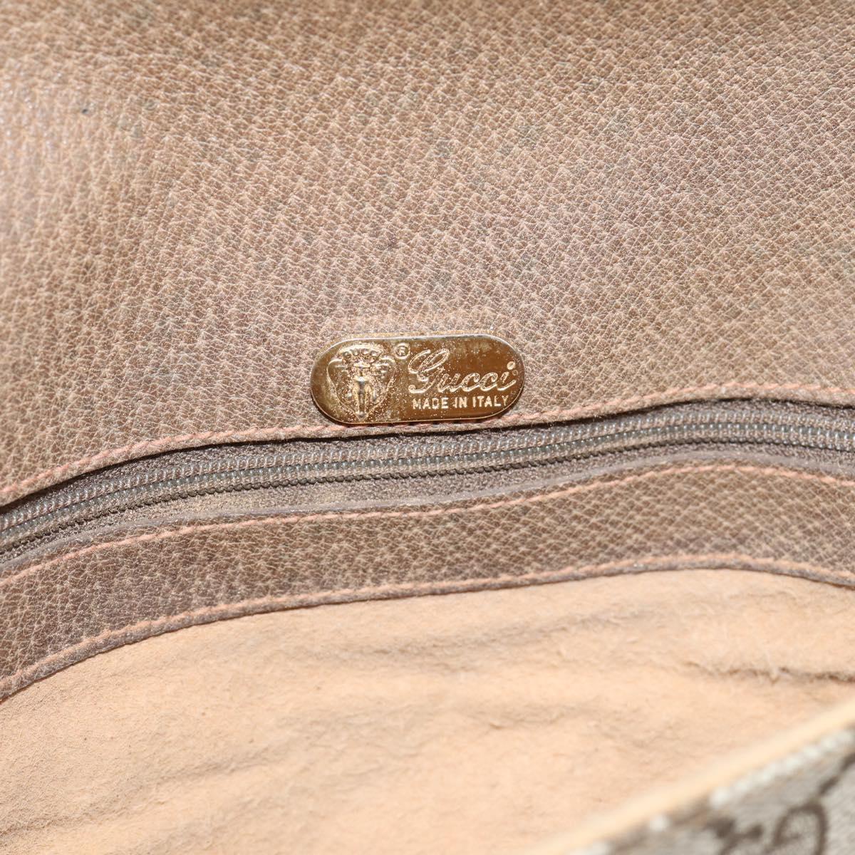 GUCCI GG Supreme Shoulder Bag PVC Beige Gold Auth ep16328