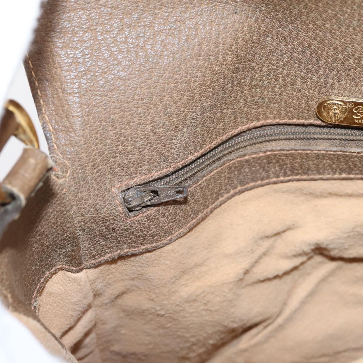 GUCCI GG Supreme Shoulder Bag PVC Beige Gold Auth ep16328