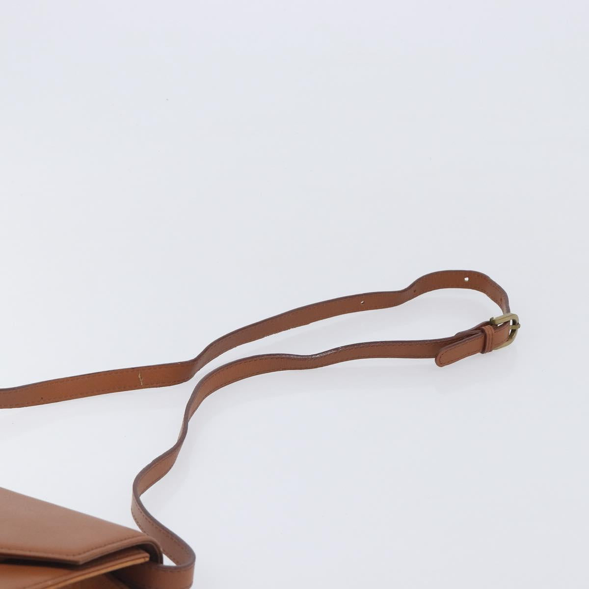 Burberrys Shoulder Bag Leather Brown Gold Auth ep16329