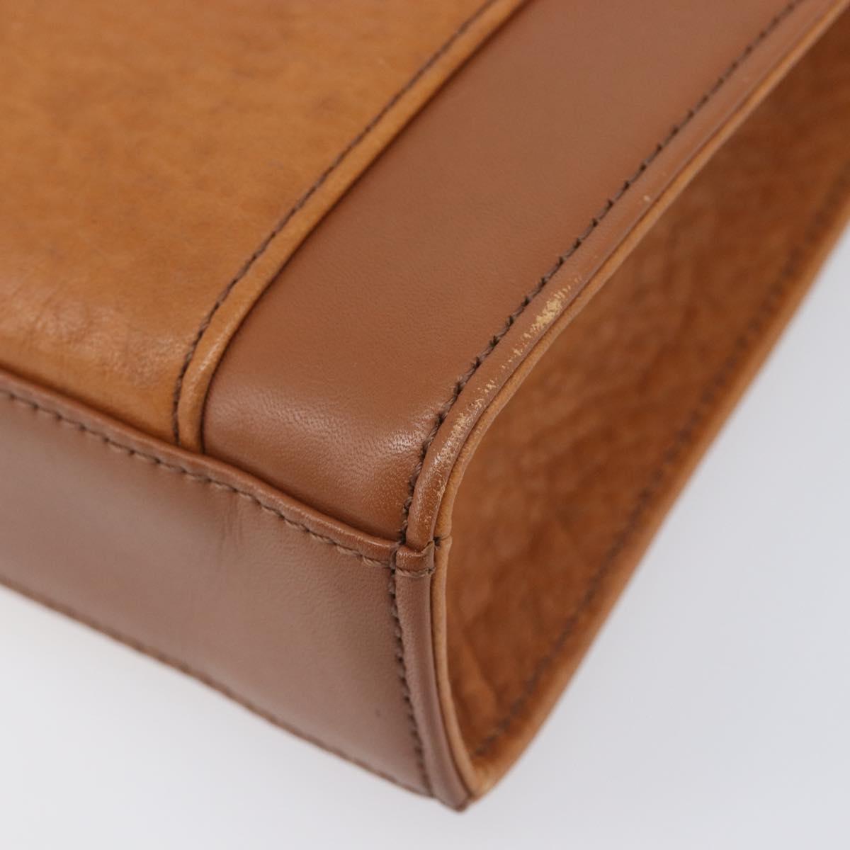 Burberrys Shoulder Bag Leather Brown Gold Auth ep16329