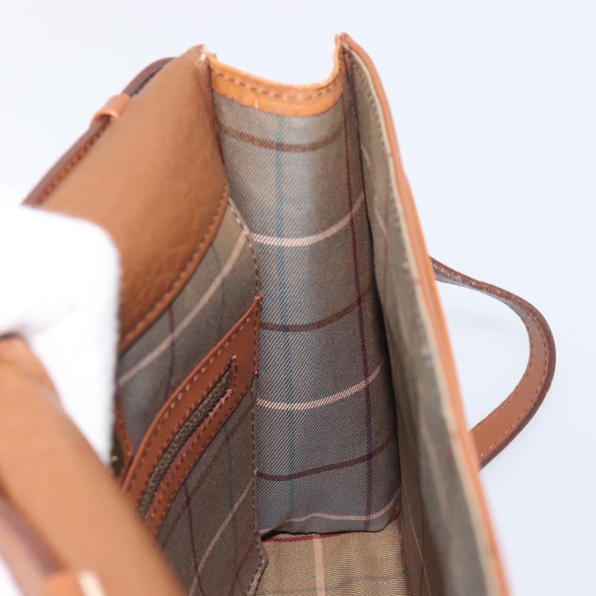 Burberrys Shoulder Bag Leather Brown Gold Auth ep16329