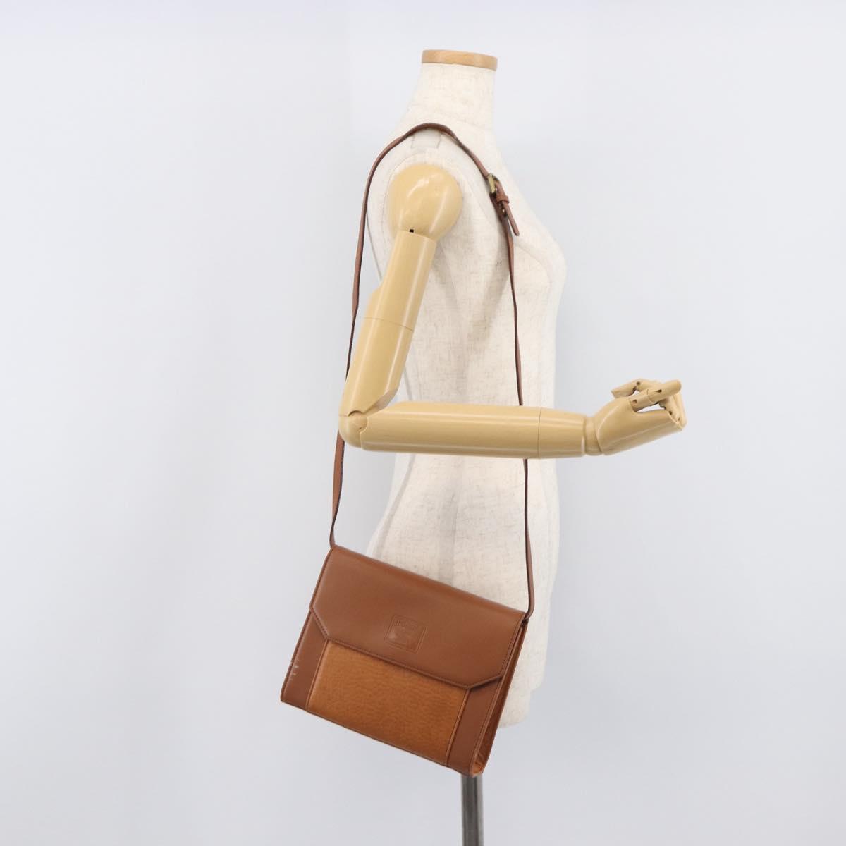 Burberrys Shoulder Bag Leather Brown Gold Auth ep16329