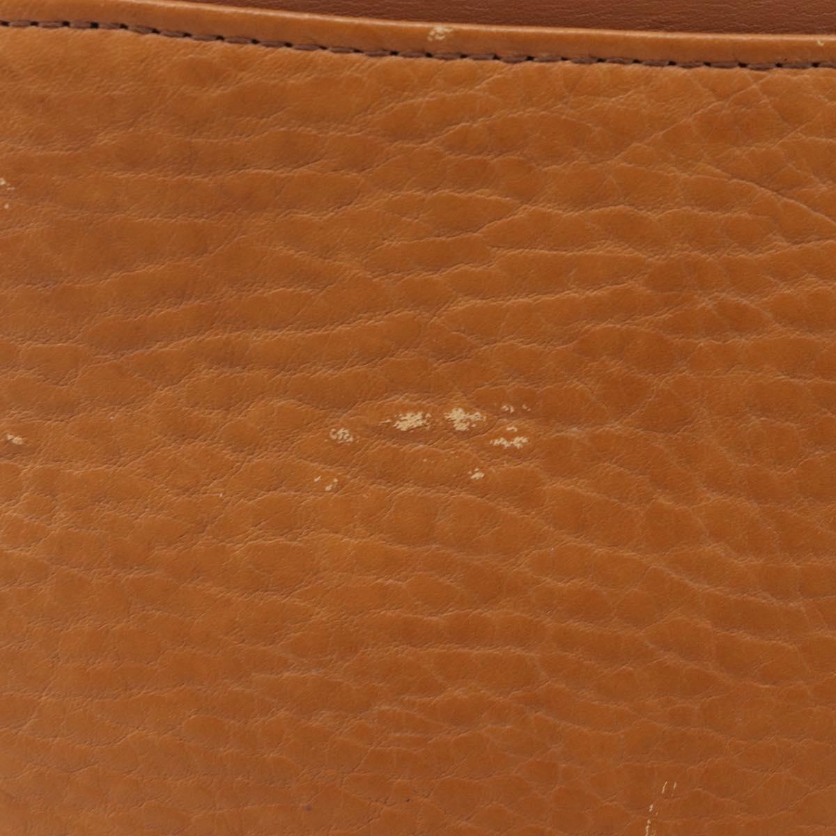 Burberrys Shoulder Bag Leather Brown Gold Auth ep16329