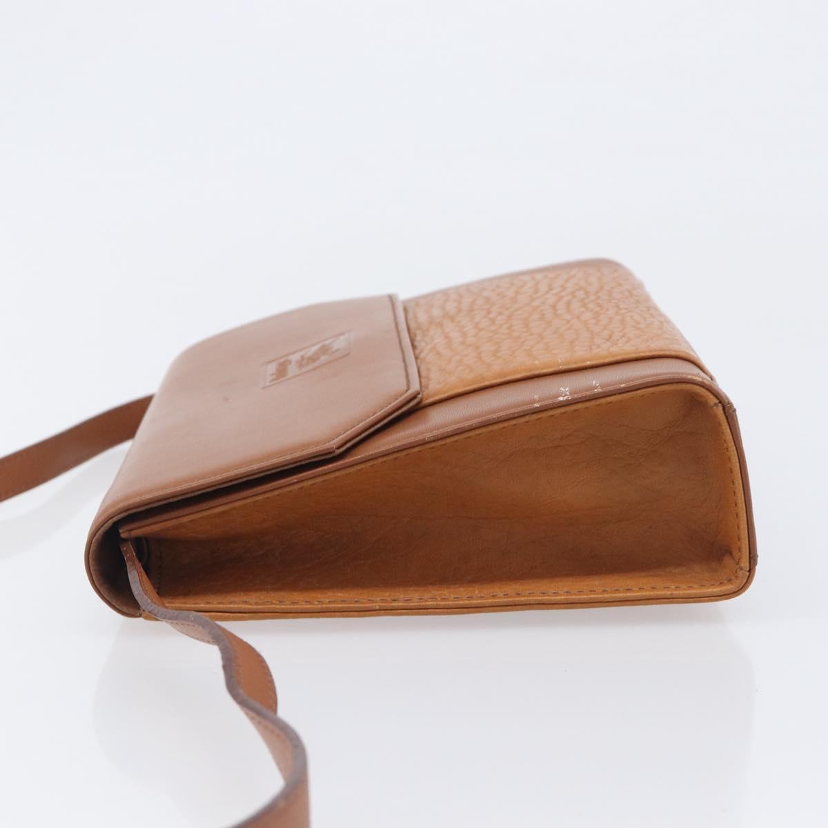Burberrys Shoulder Bag Leather Brown Gold Auth ep16329