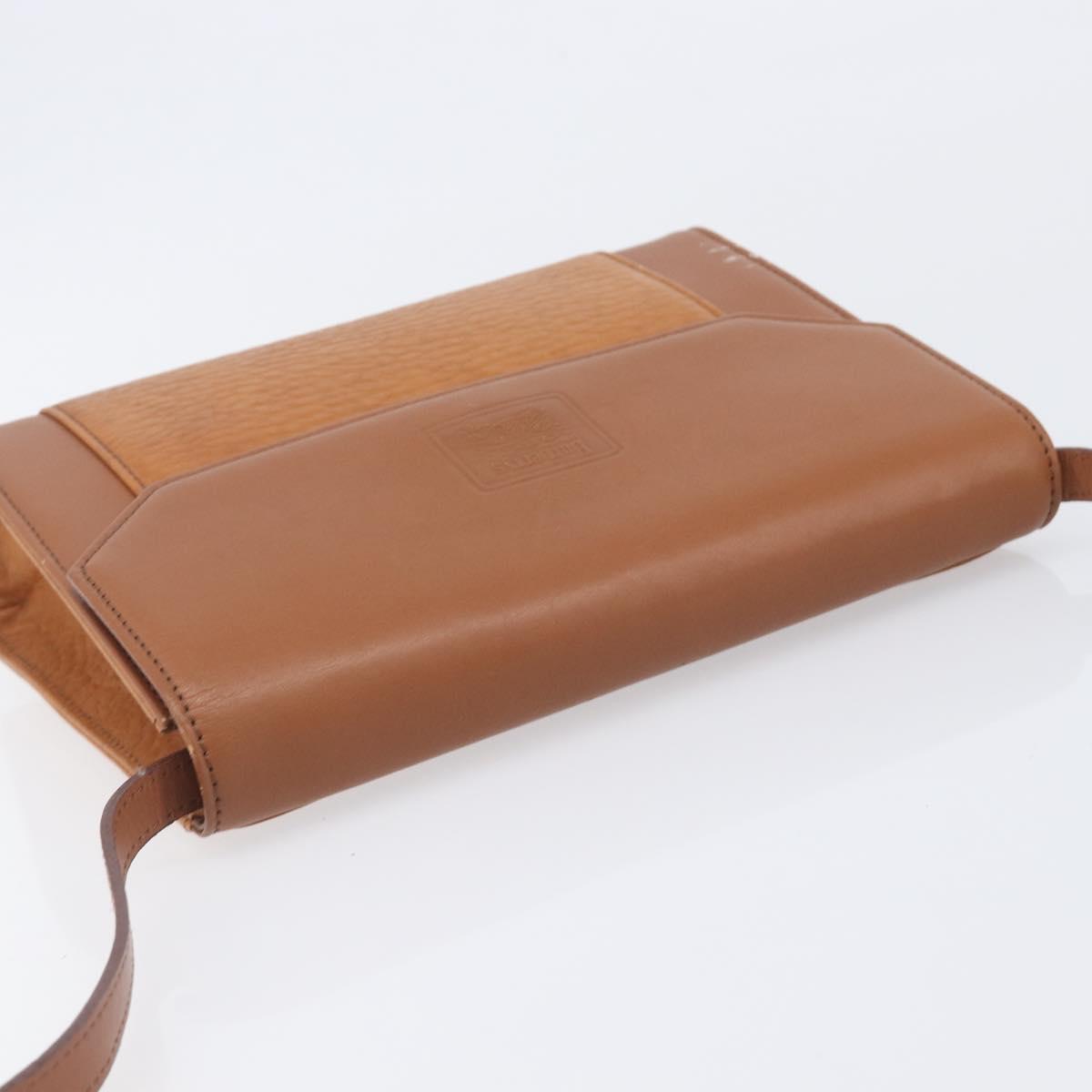 Burberrys Shoulder Bag Leather Brown Gold Auth ep16329