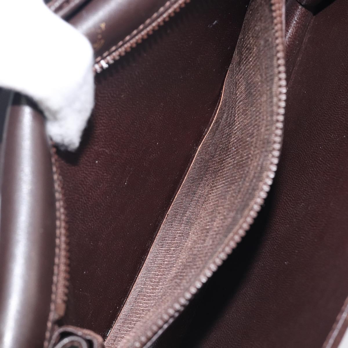GUCCI Horsebit Micro GG Canvas Shoulder Bag Suede Dark Brown Gold Auth ep16330A