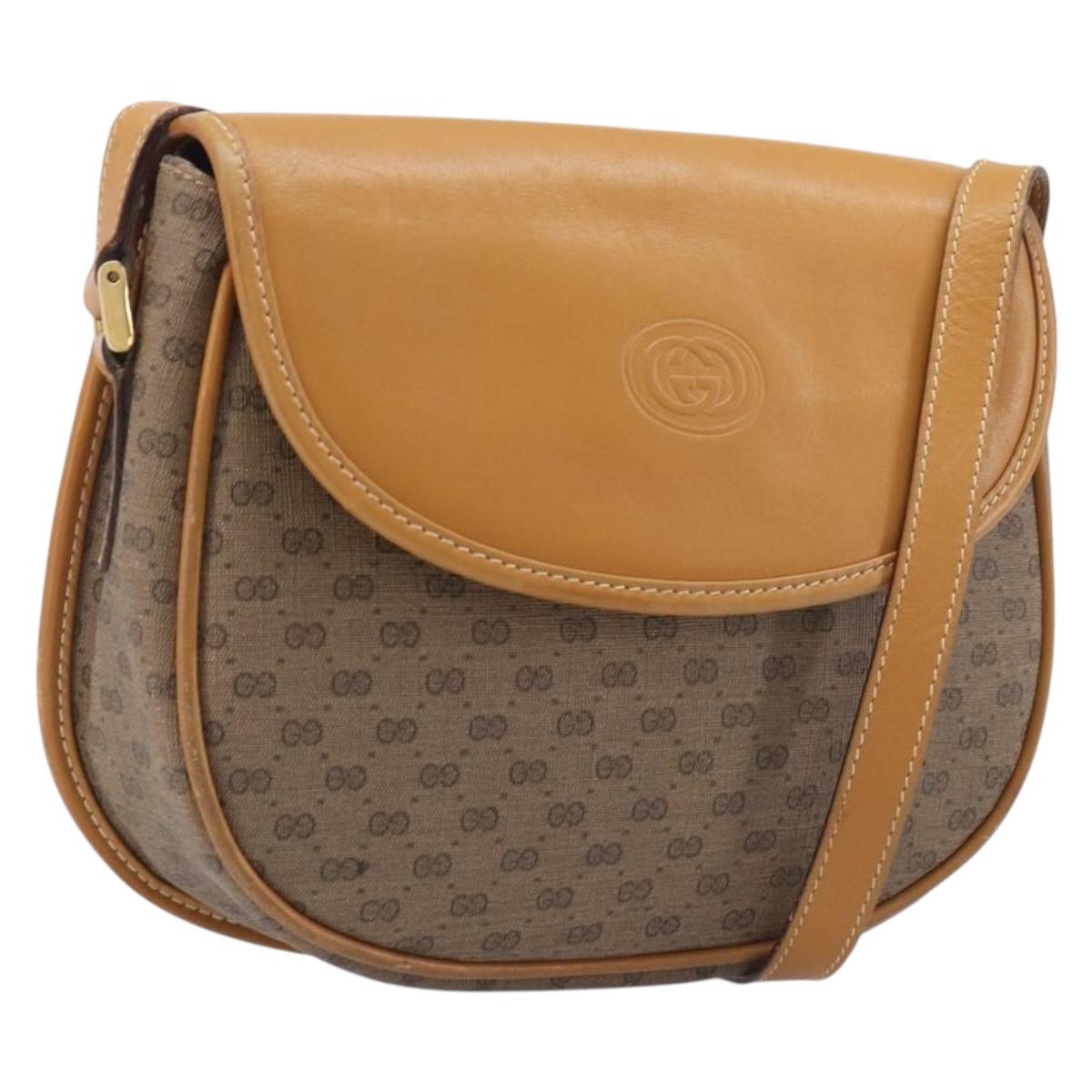 GUCCI Micro GG Supreme Shoulder Bag PVC Beige Gold 007 14 0074 Auth ep16337