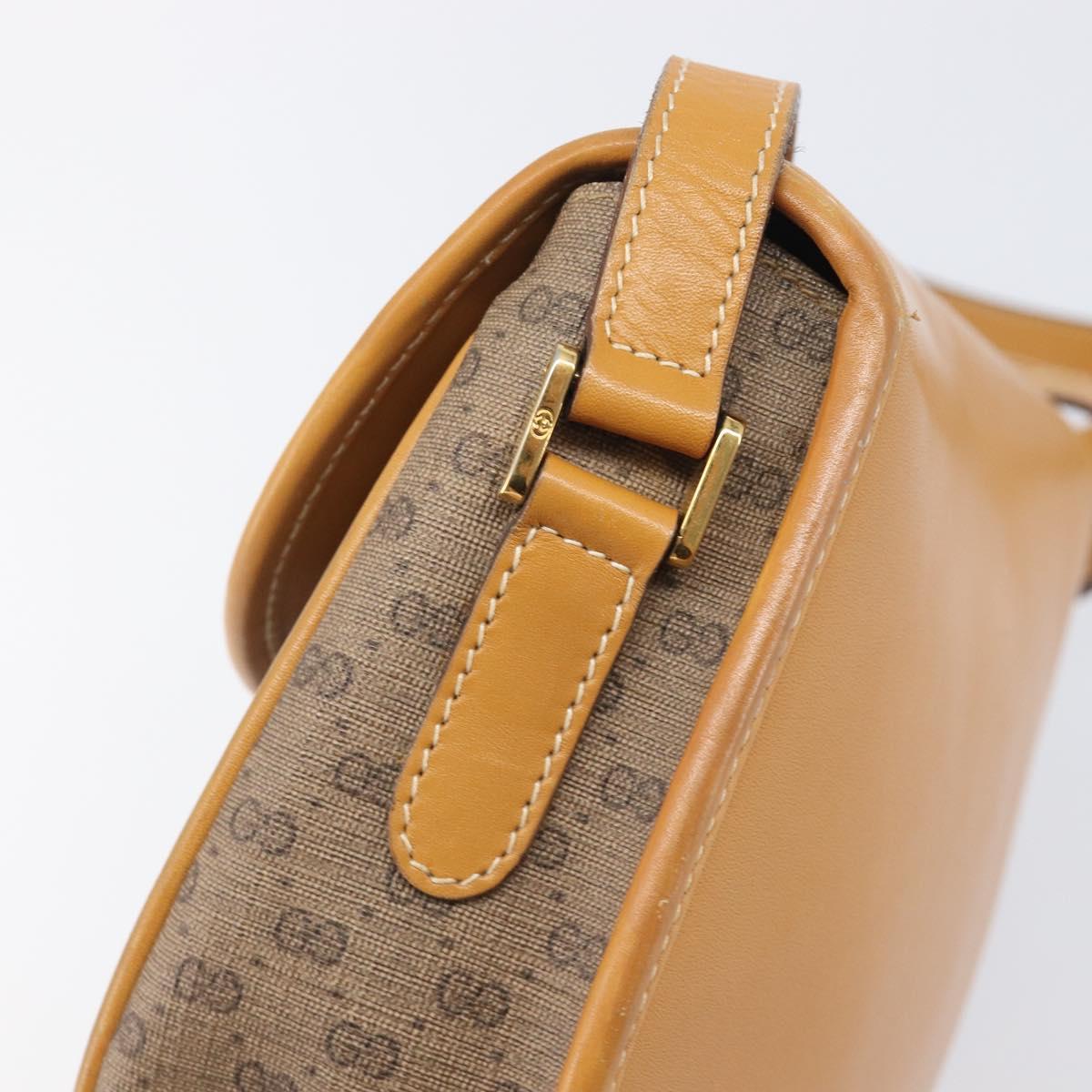 GUCCI Micro GG Supreme Shoulder Bag PVC Beige Gold 007 14 0074 Auth ep16337