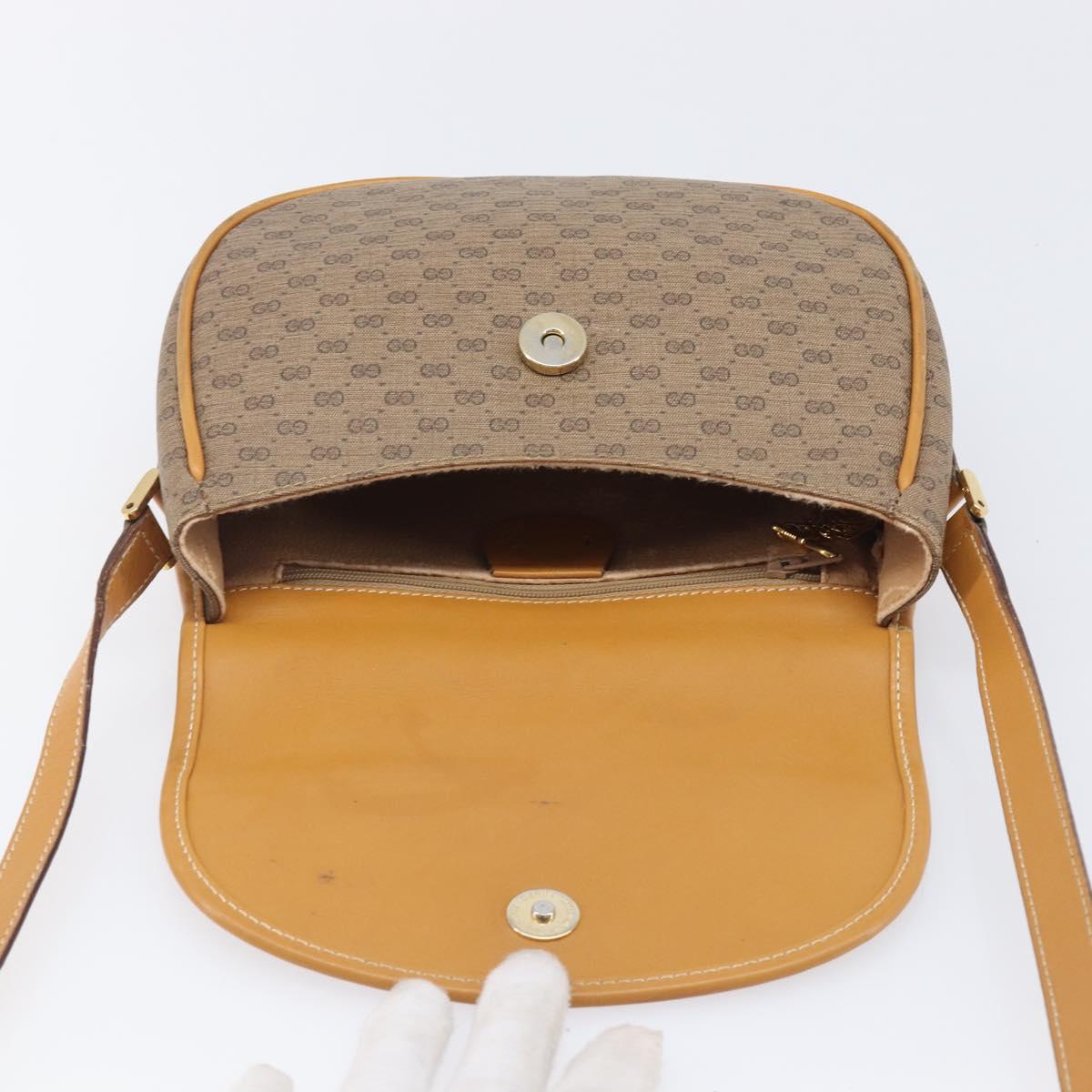 GUCCI Micro GG Supreme Shoulder Bag PVC Beige Gold 007 14 0074 Auth ep16337