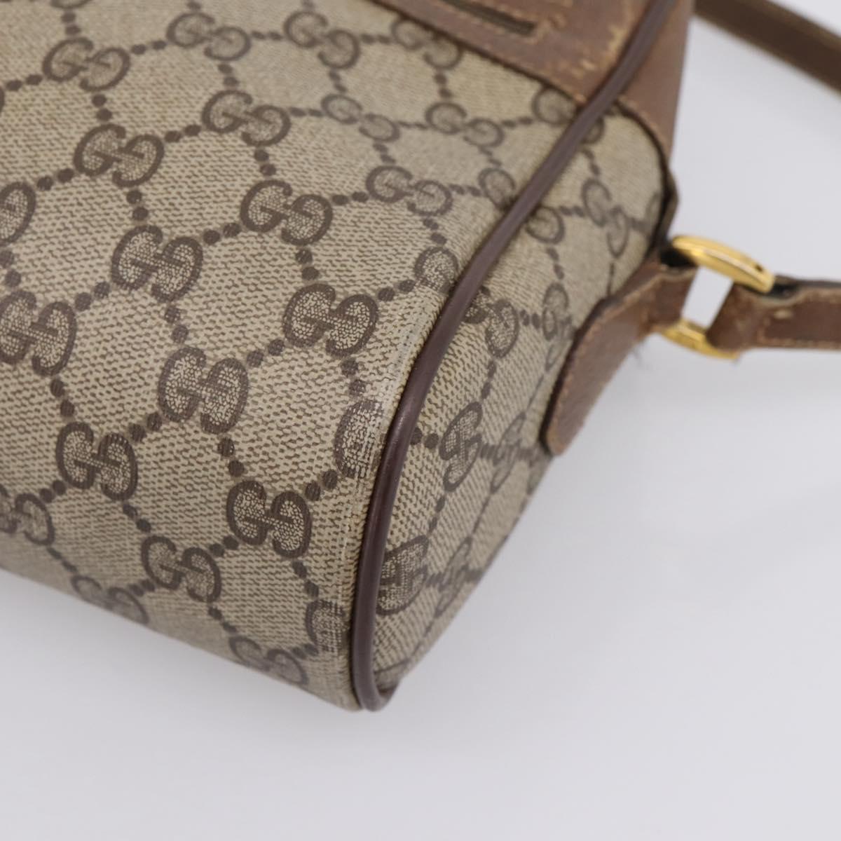 GUCCI GG Supreme Web Sherry Line Bag PVC Beige Gold 119 02 088 Auth ep16339