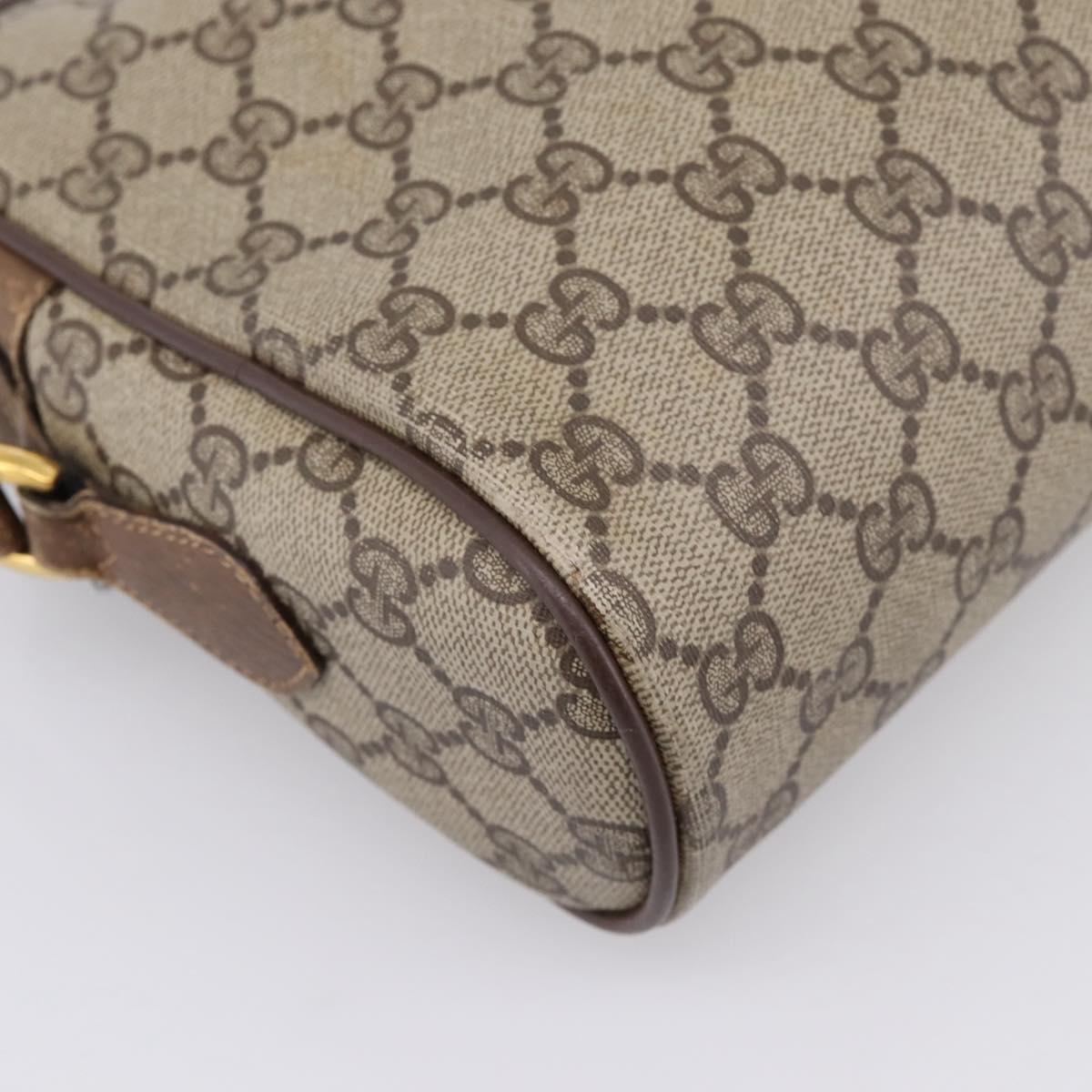 GUCCI GG Supreme Web Sherry Line Bag PVC Beige Gold 119 02 088 Auth ep16339