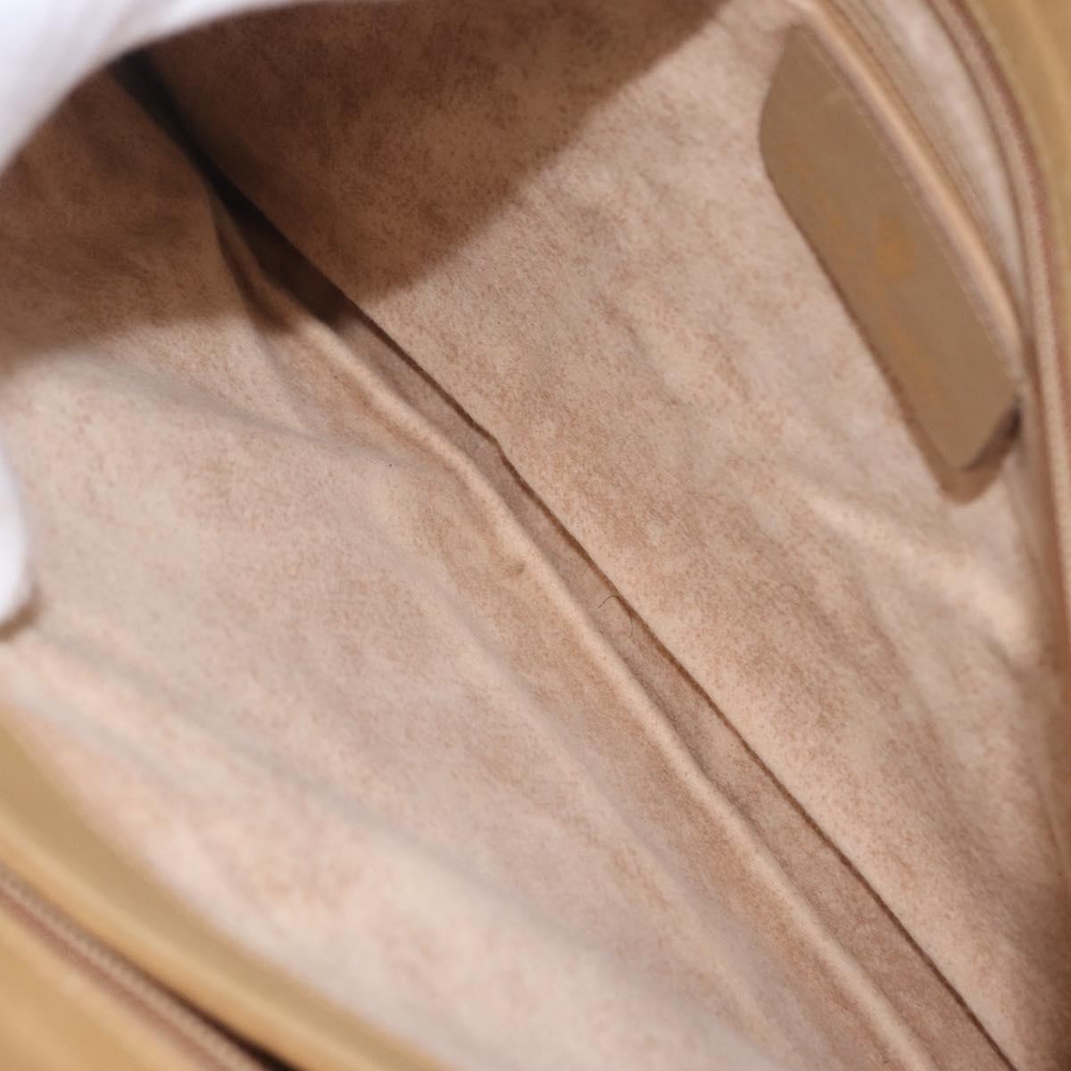 GUCCI Web Sherry Line Shoulder Bag Canvas Beige Gold Auth ep16340
